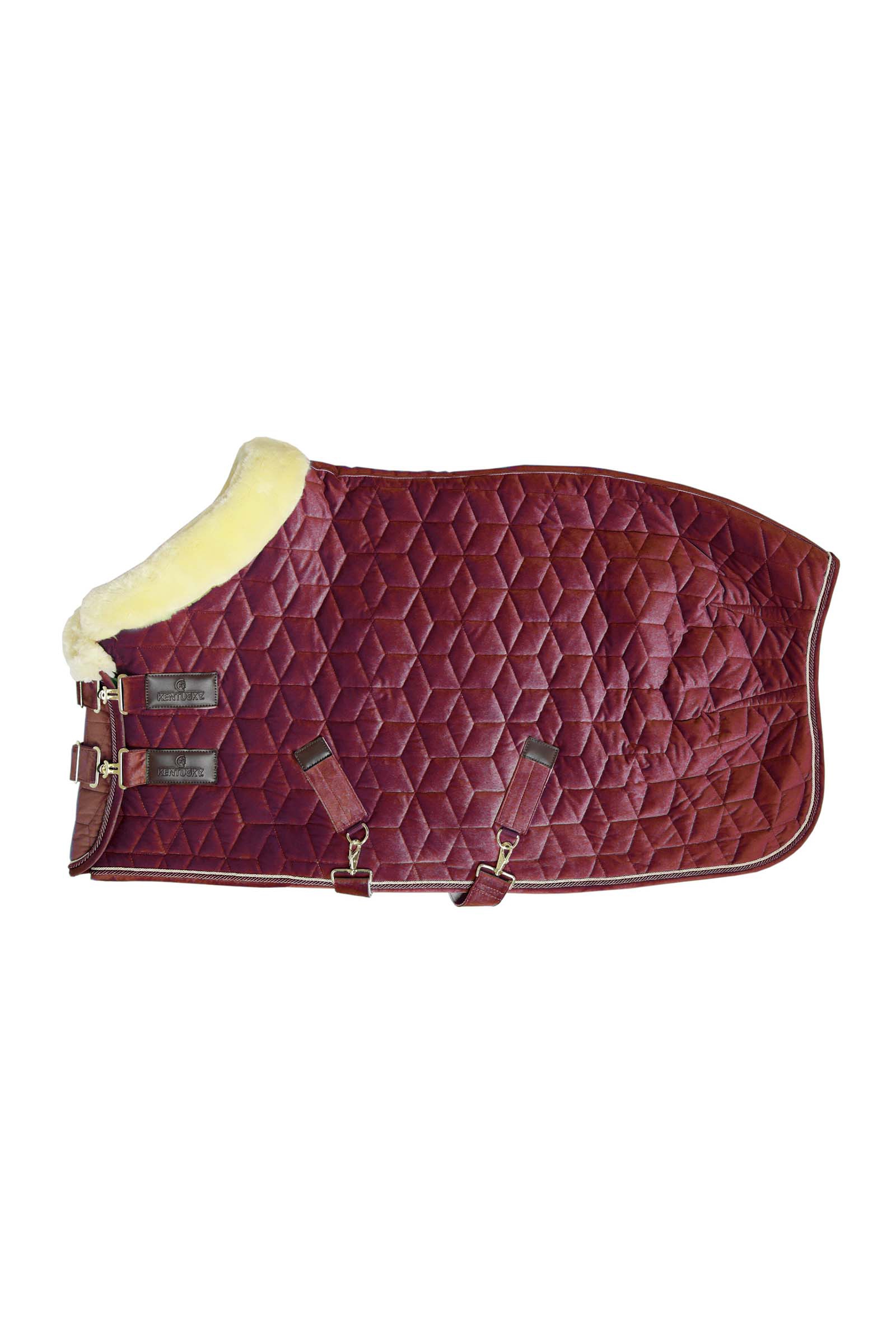 Burgundy Dark Red Kentucky Horsewear Couverture de présentation Velvet, 160g