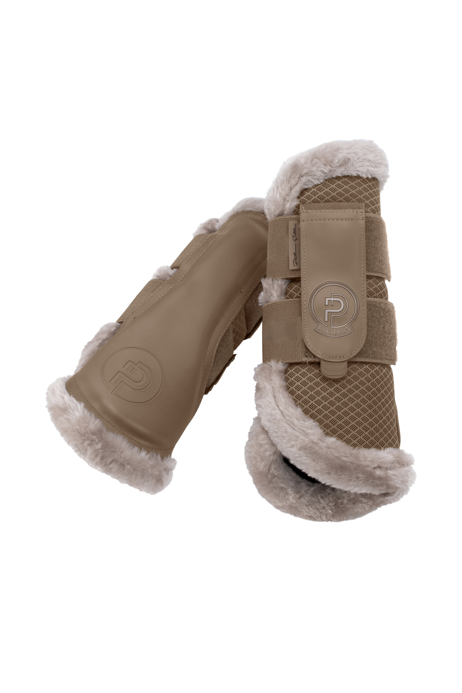 Smoky Taupe Eskadron Platinum 25 Mesh Bottes de Tendon en Fourrure Synth&eacute;tique