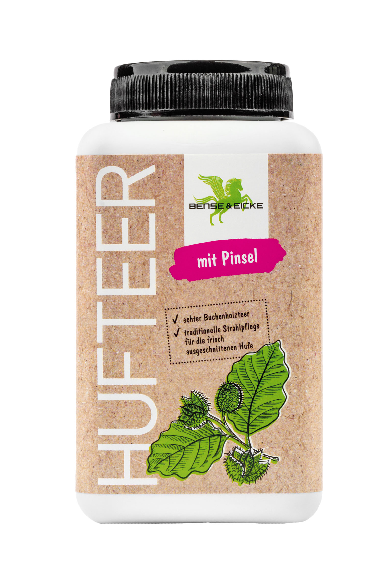 Bense & Eicke Goudron pour sabots avec pinceau, 500 ml
