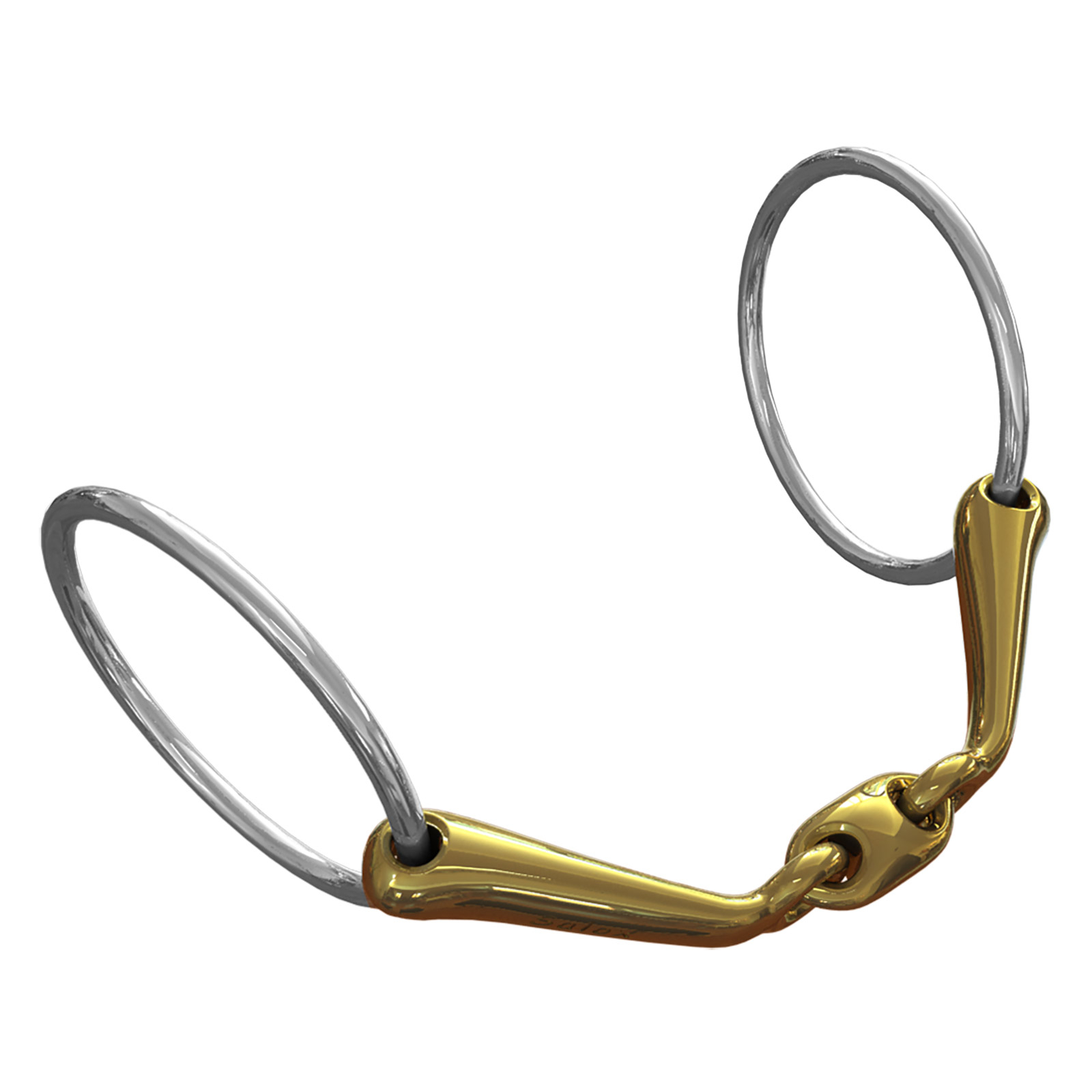 Mors de filet NS Bits Starter, d&eacute;bourrage, reprise en main, &eacute;paisseur 14 mm, anneaux Chantilly 70 mm