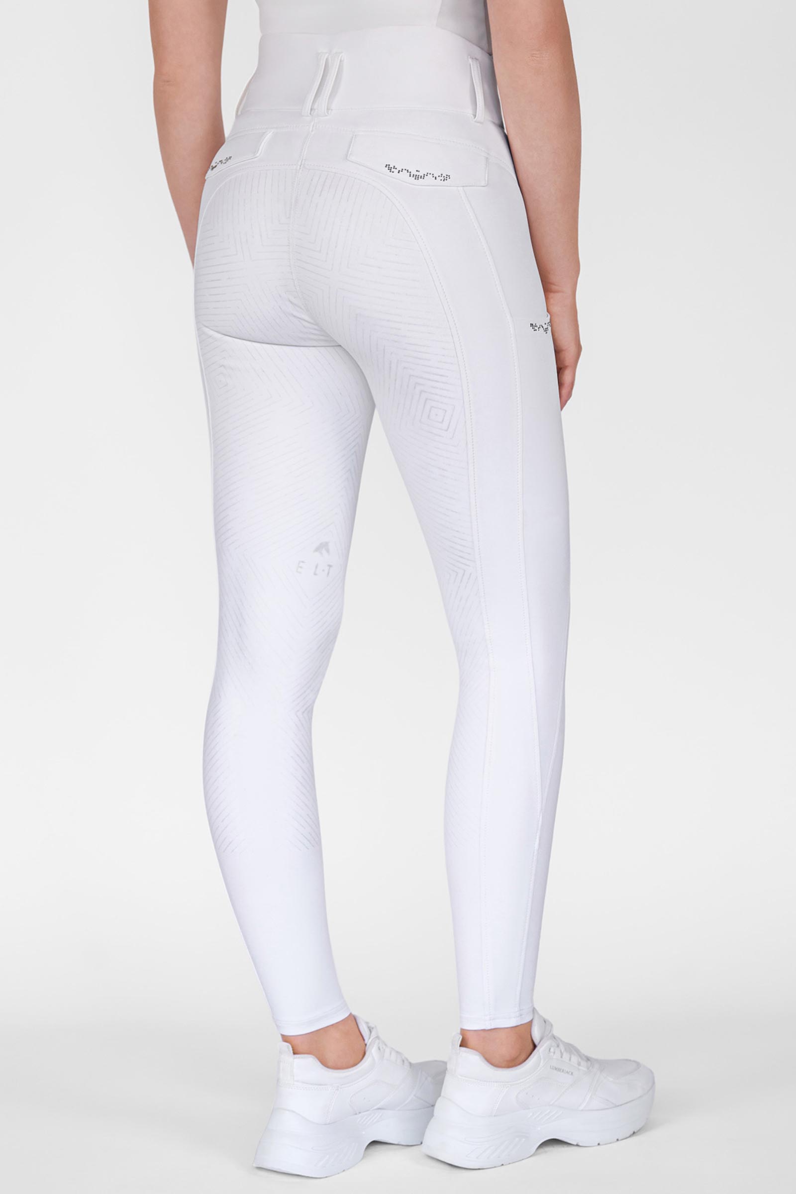 White ELT Comfort Ride Glam pantalon d&rsquo;&eacute;quitation femme full grip