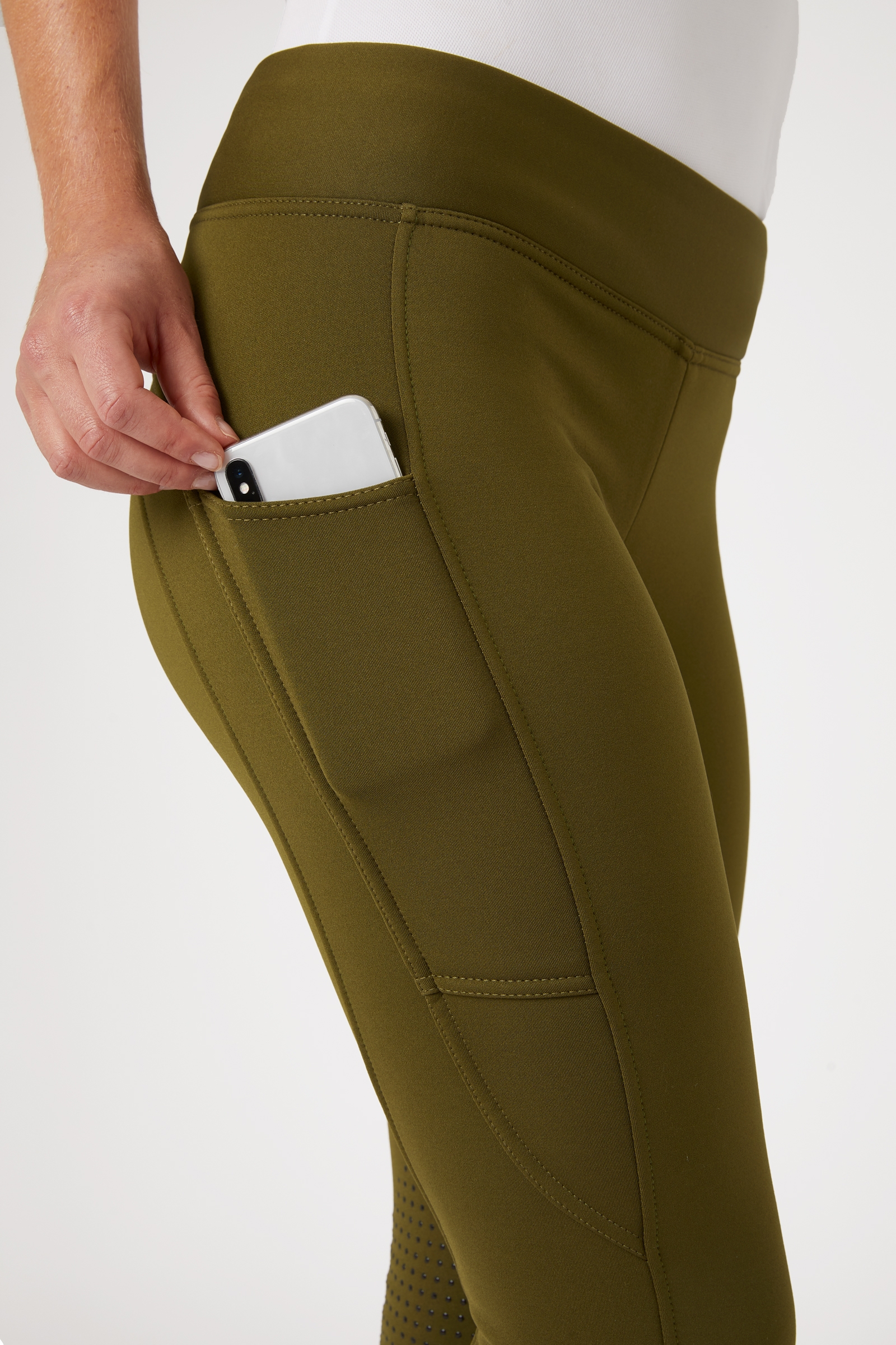 Leggings d'&eacute;quitation hiver &agrave; basanes grip Horze Active  avec poche pour t&eacute;l&eacute;phone, femme