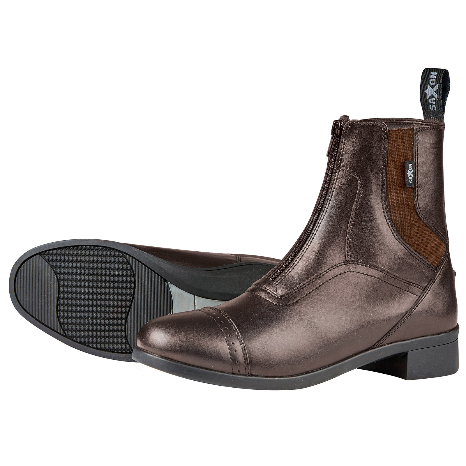 Brown Bottines d'&eacute;quitation avec fermeture &agrave; glissi&egrave;re Saxon Syntovia