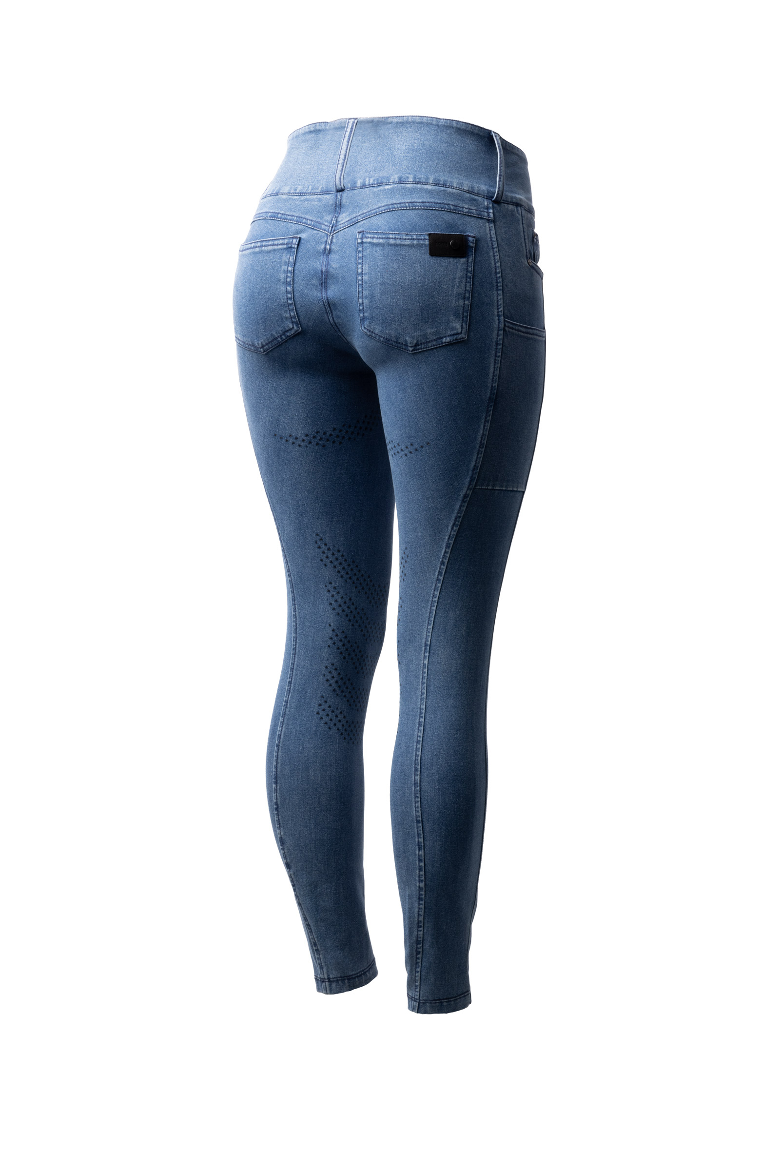 Light denim Horze Carolyn pantalon d'équitation en denim à fond intégral pour femme  