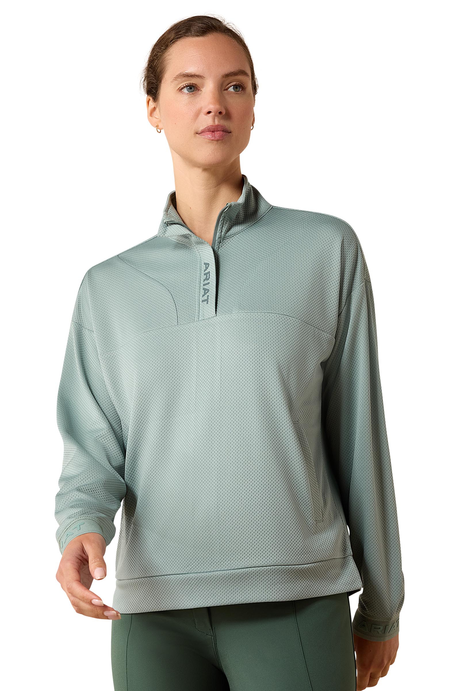 Chinois Green Ariat Breathe sweat-shirt pour femme avec 1/2 zip