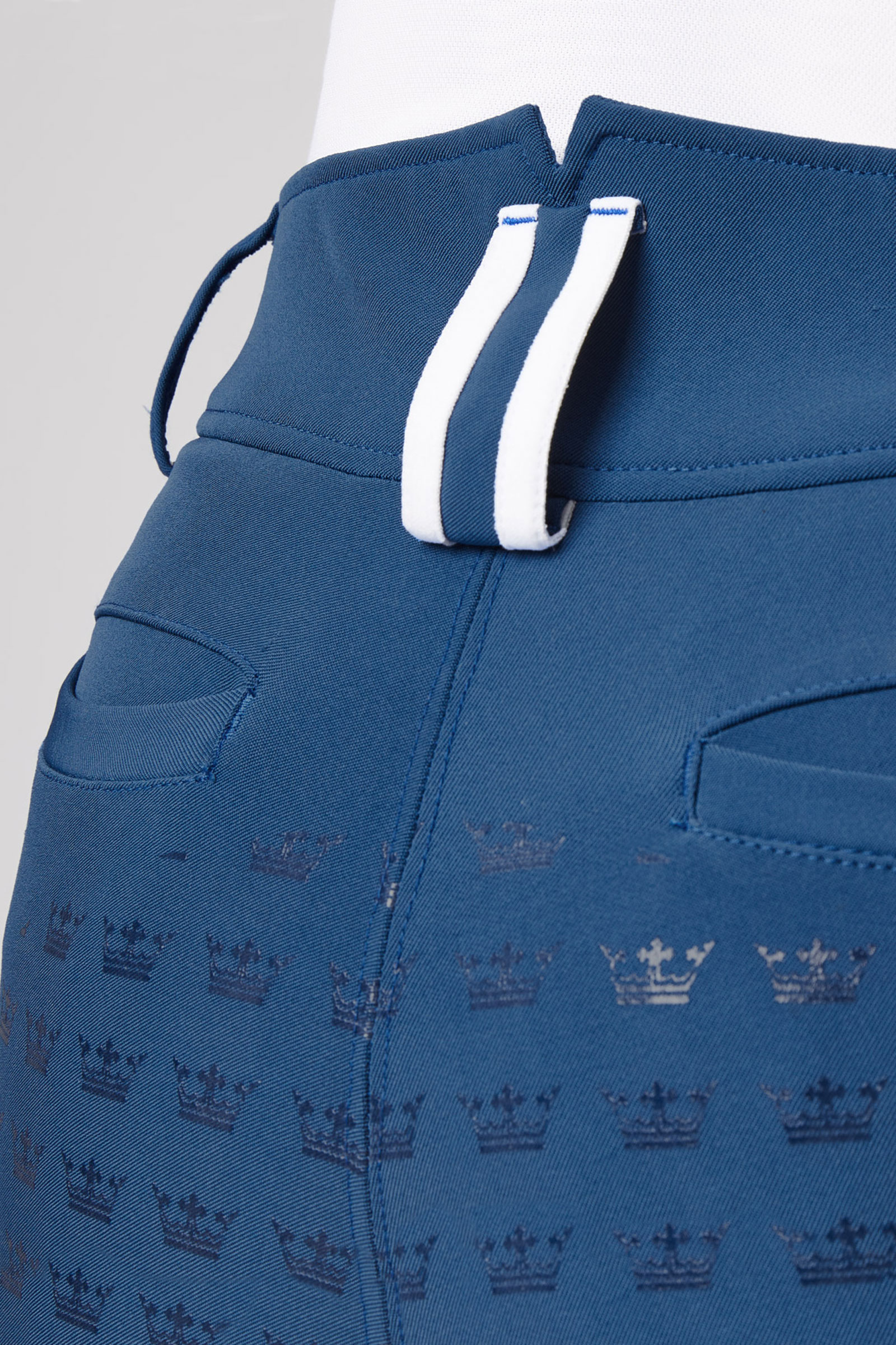 Pantalon d'équitation taille haute fond intégral, pour femme, avec passepoil contrastant