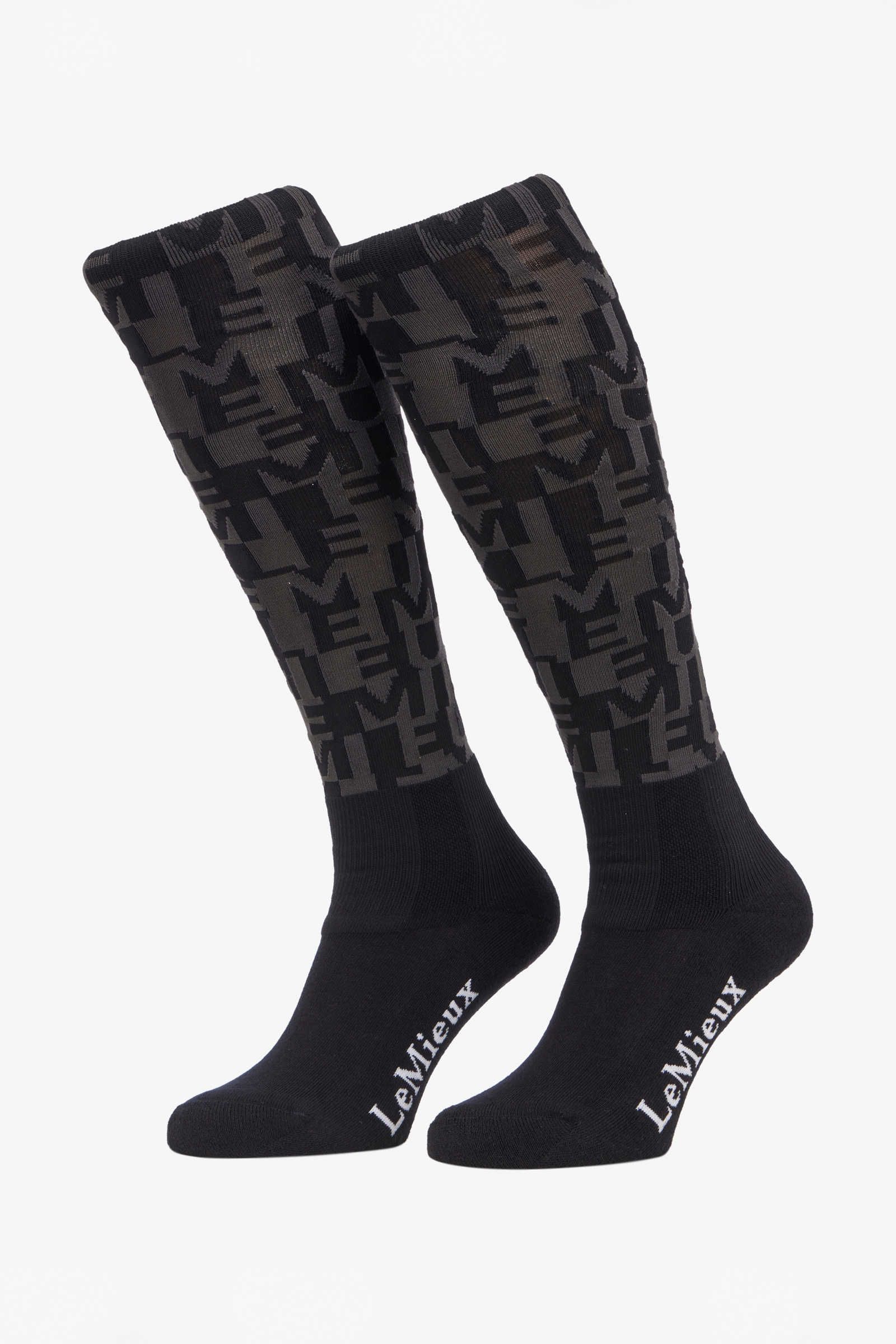 Black/Grey LeMieux Footsie chaussettes avec logo