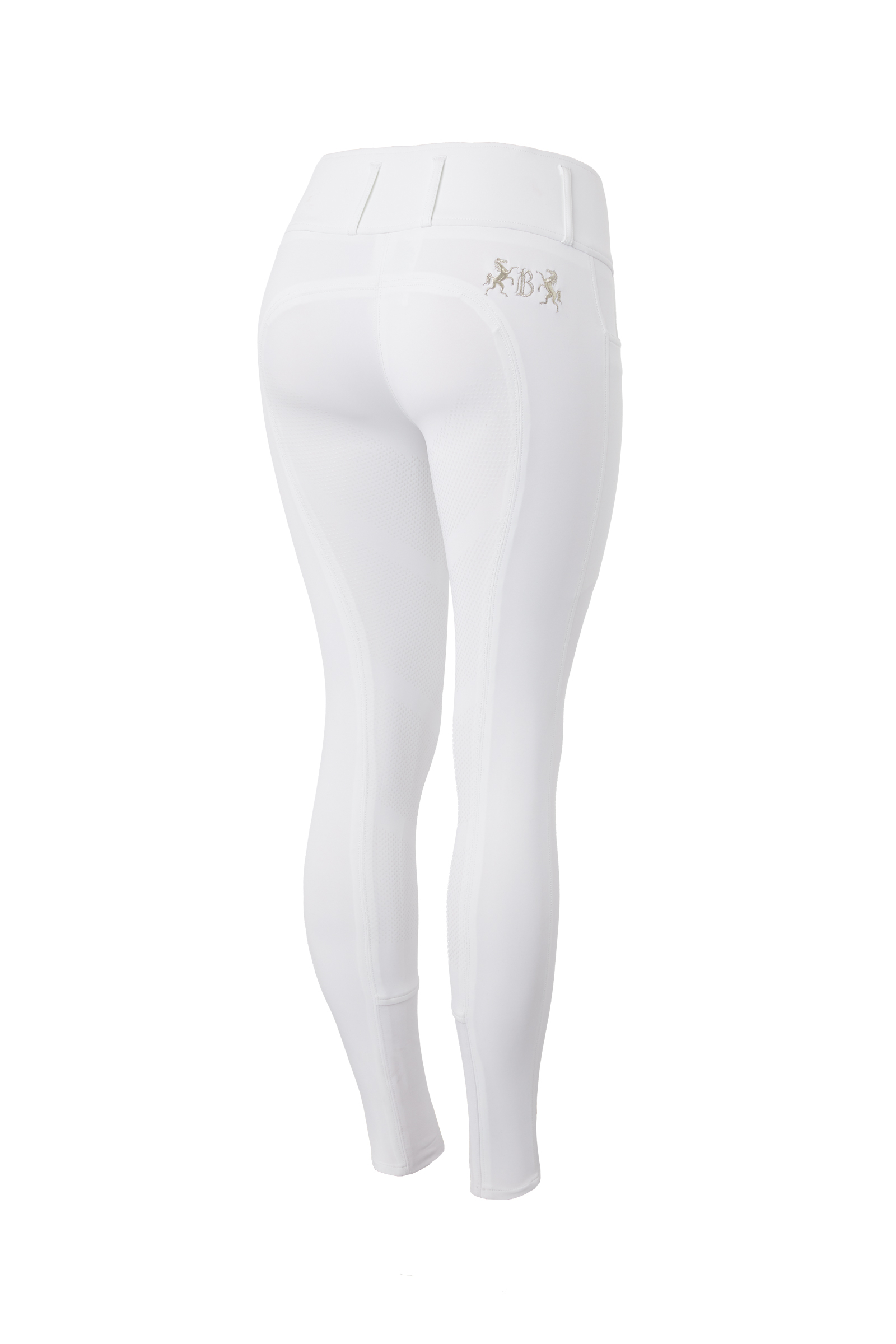 Blanc B Vertigo Meghan pantalon d'équitation femme taille haute à fond intégral UPF 50+