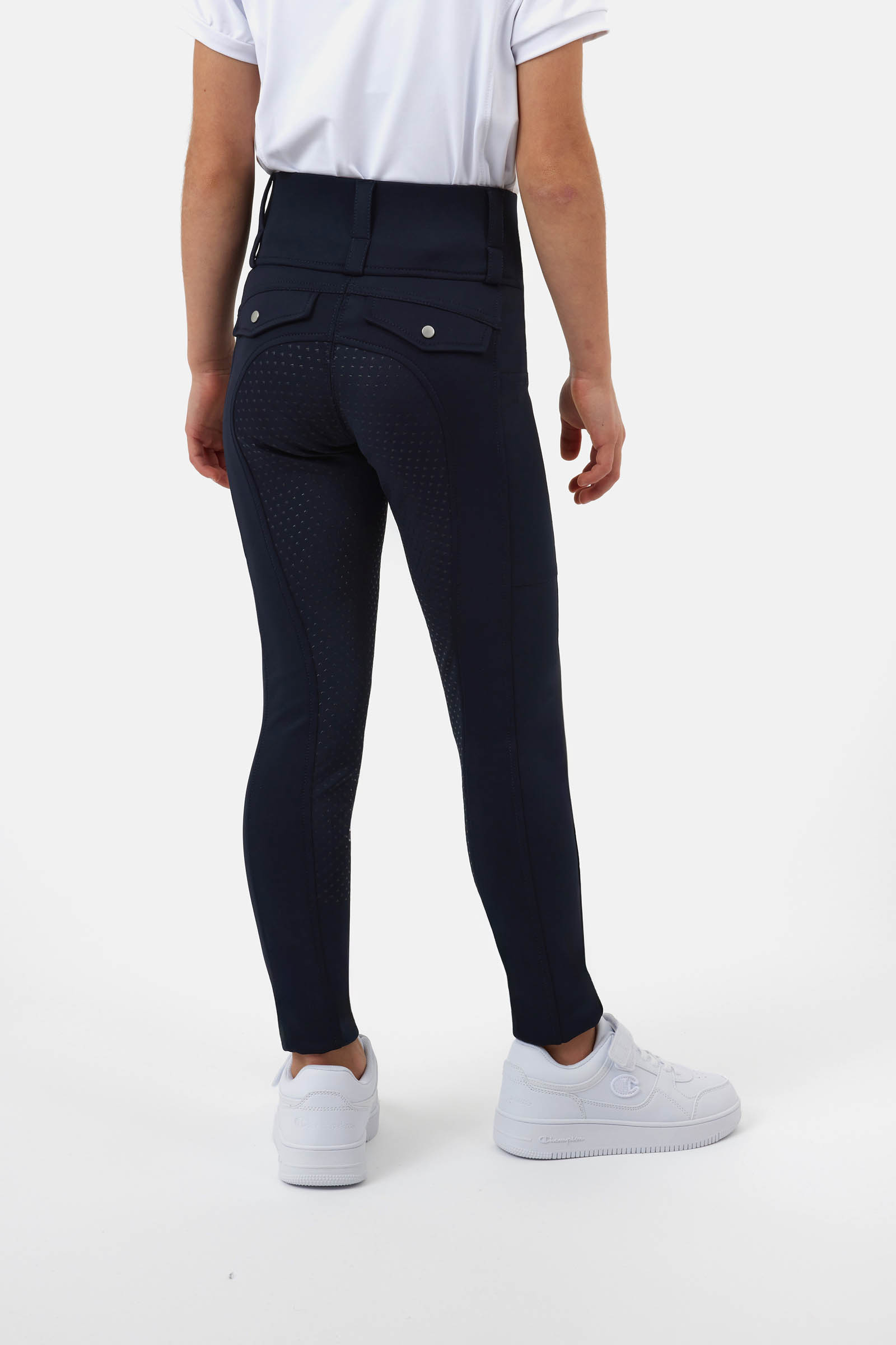 Dark navy Horze Young Rider Anya pantalon hybrid full grip