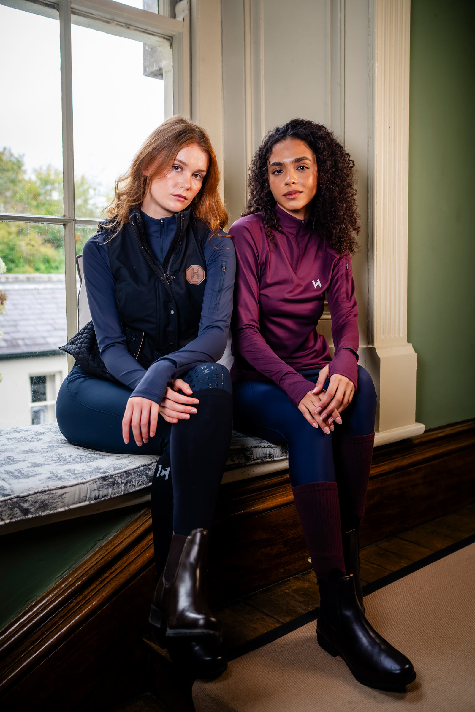 Core Navy Horseware Strive Winter haut zipp&eacute; 1/4 pour femme