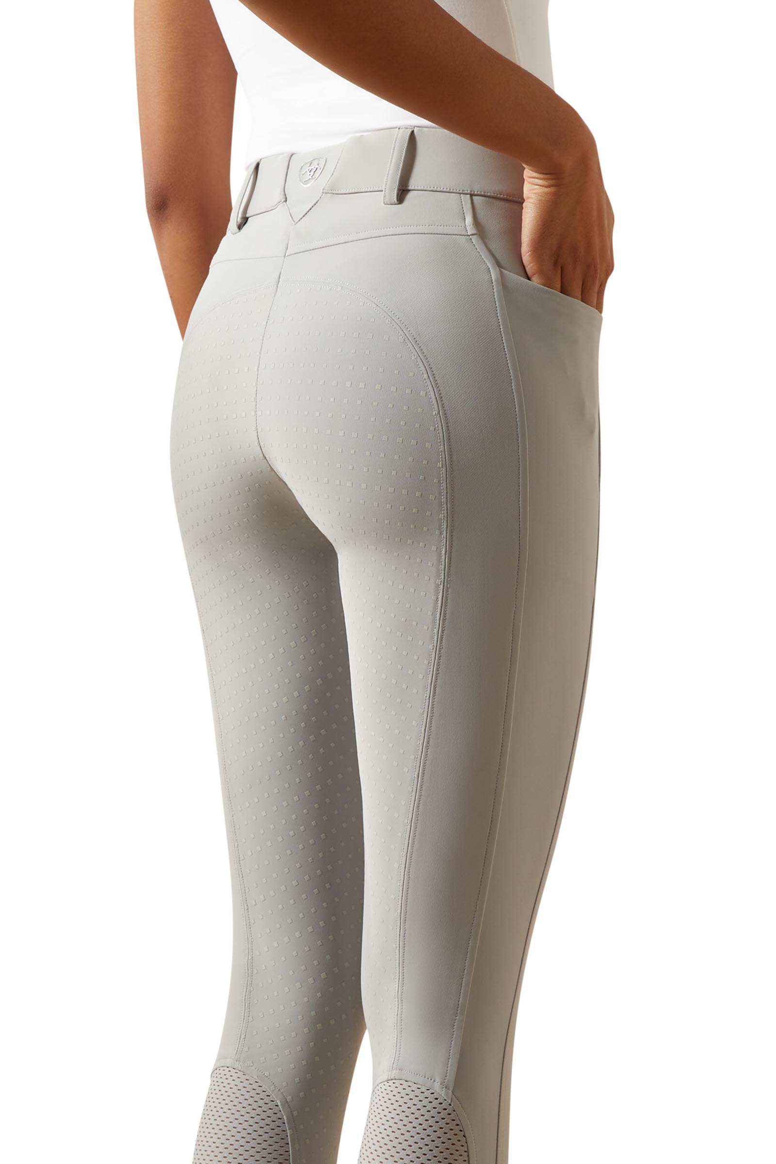 Show Grey Ariat Tri Factor NT pantalon d&rsquo;&eacute;quitation femme &agrave; fond int&eacute;gral