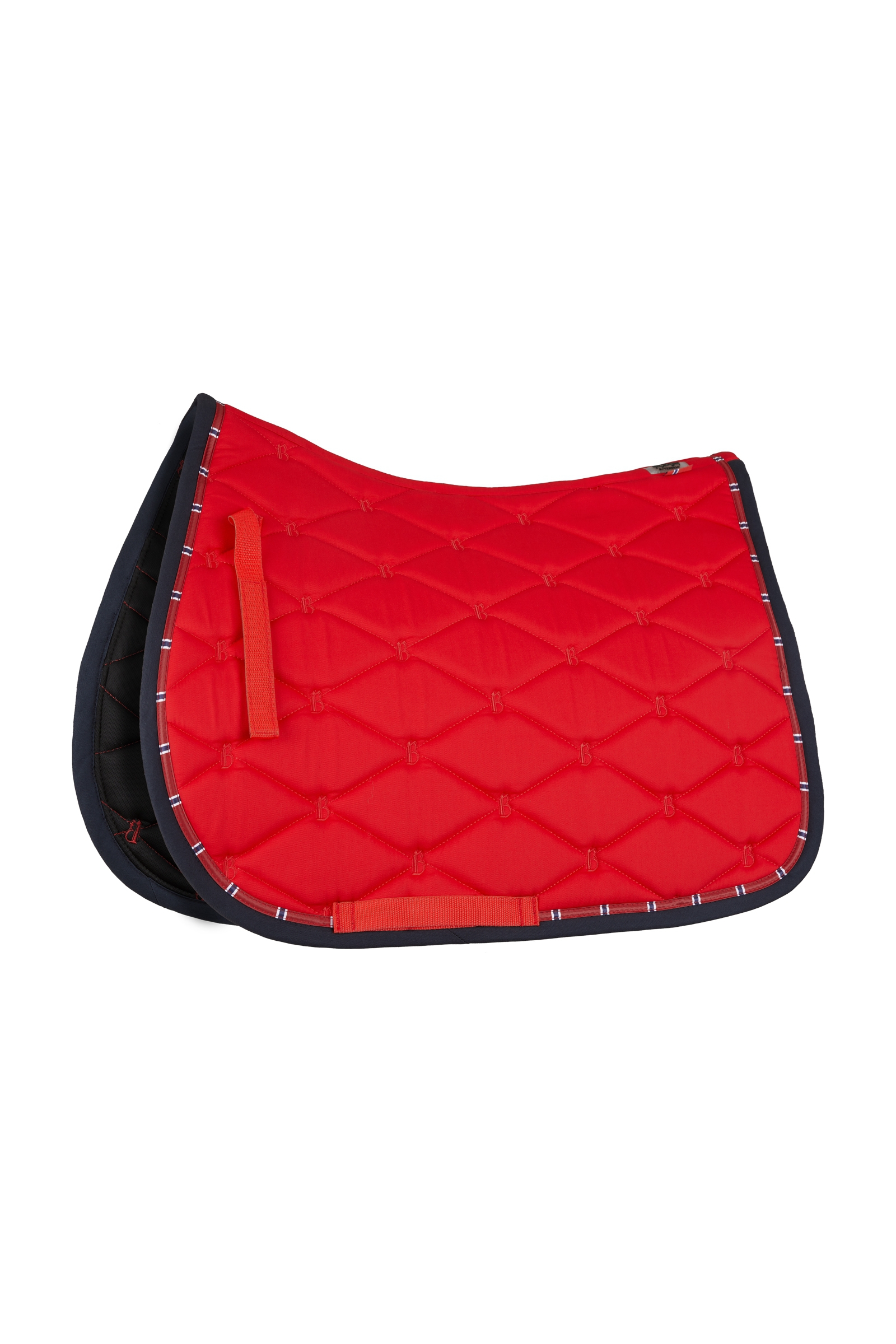 Barberry Red Tapis de selle de dressage B Vertigo Amory avec monogramme brodé