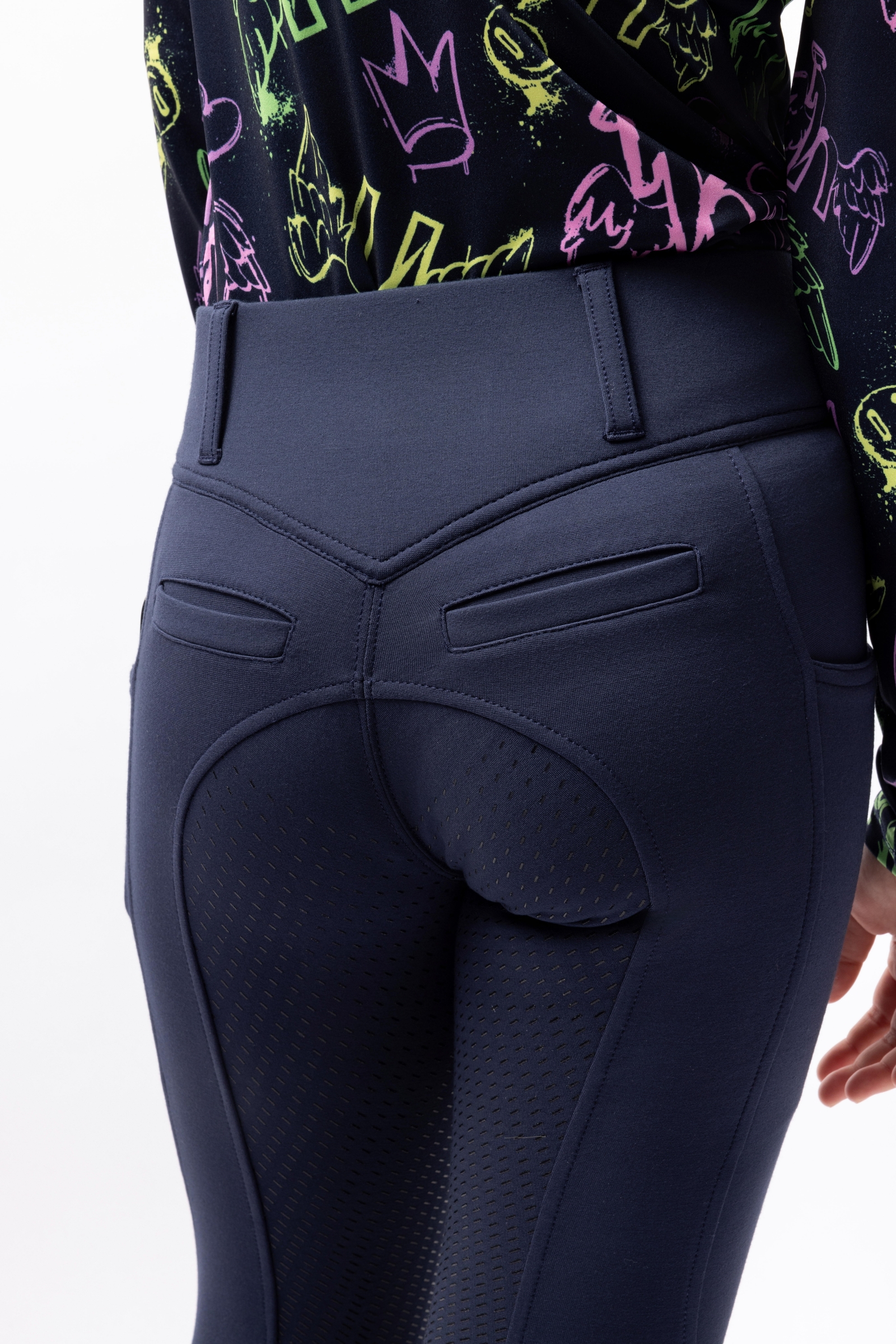 Horze Mira Pantalon d'&eacute;quitation pour enfants avec fond int&eacute;gral