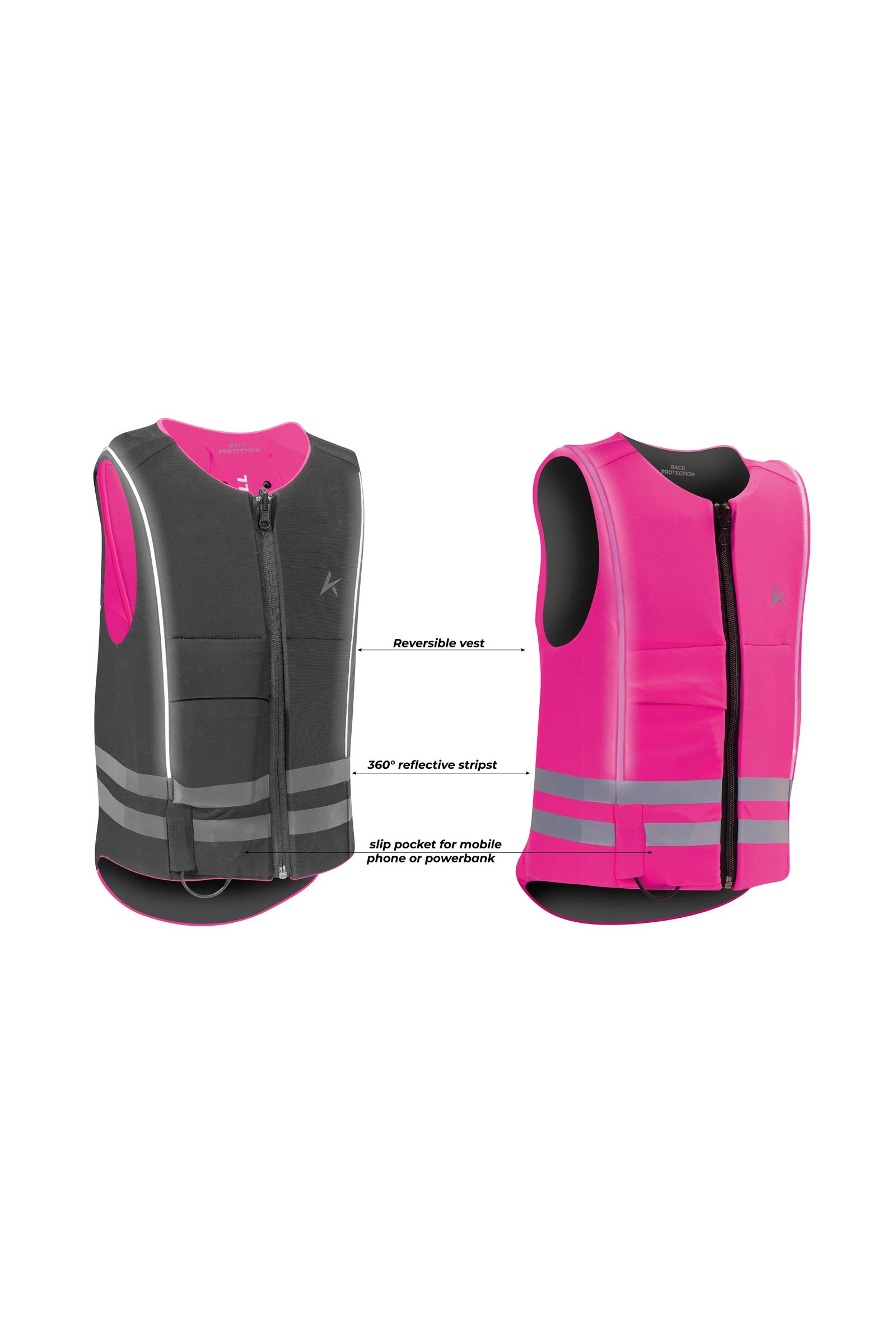 Komperdell Ballistic High Visibility Junior Protecteur dorsal, r&eacute;versible