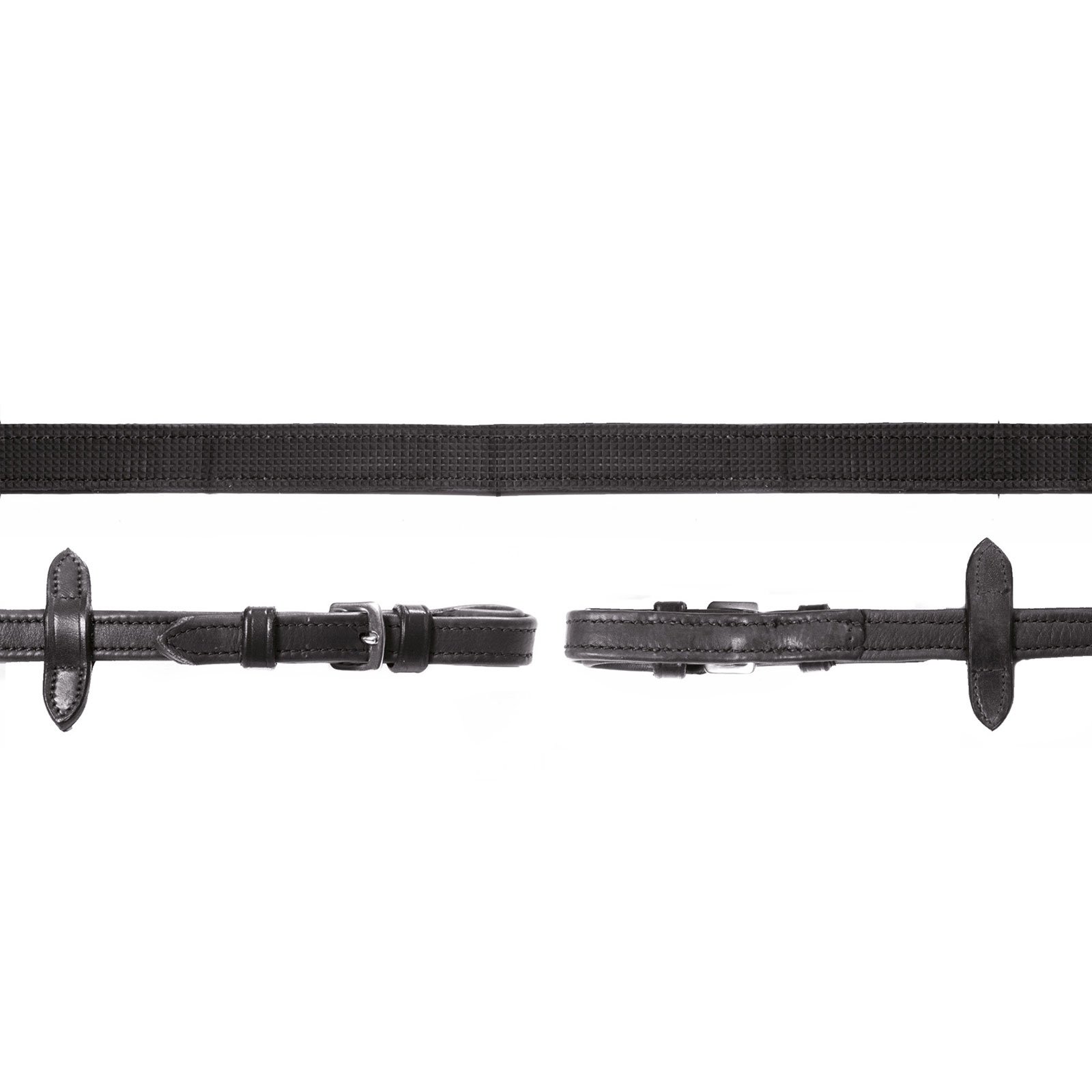 Rênes Grip Dura Soft Schockmöhle Sports, rênes de cuir, nylon, caoutchoutées