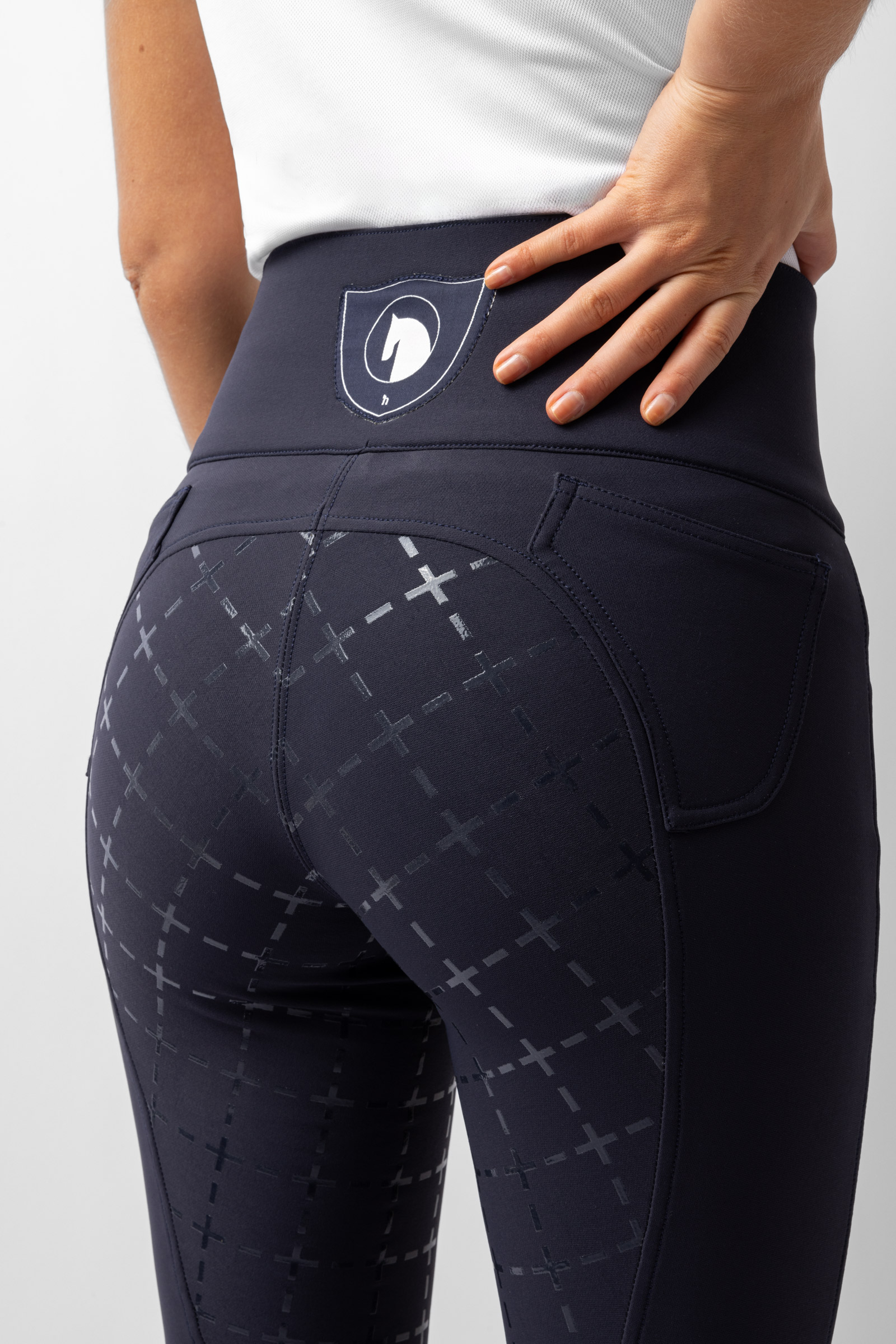 Horze Desiree pantalon d’équitation femme taille haute avec fond intégral en silicone, UPF 50+