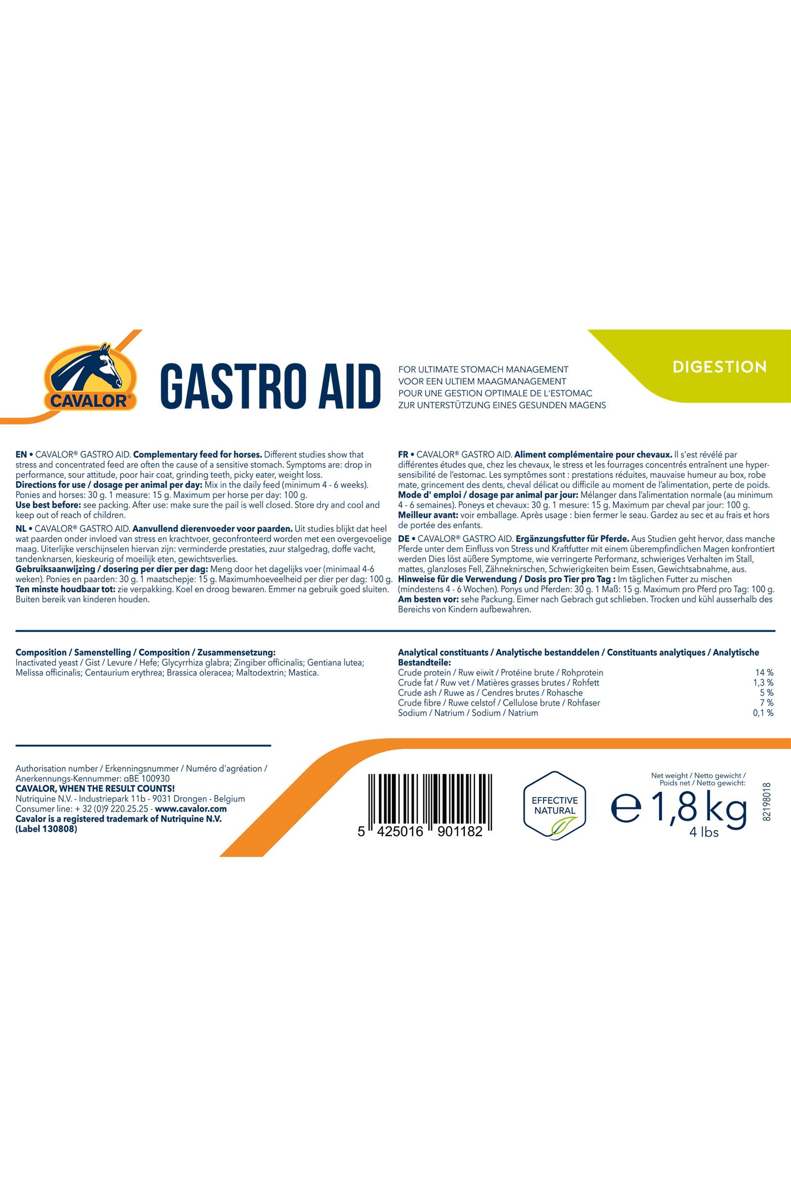 Cavalor Gastro 8, 1800 g