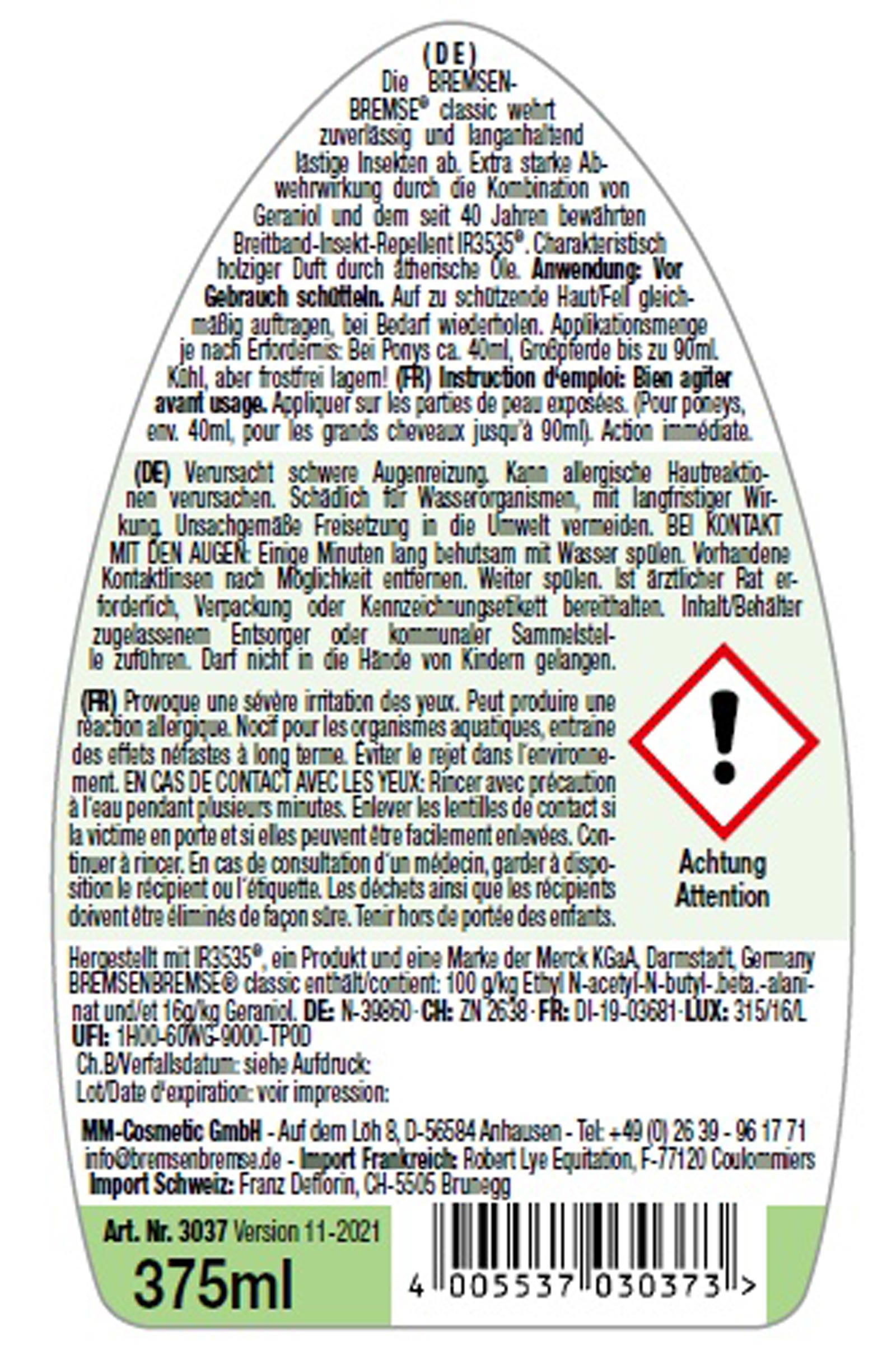 Bremsenbremse Classic, spray anti-insectes, 375 ml