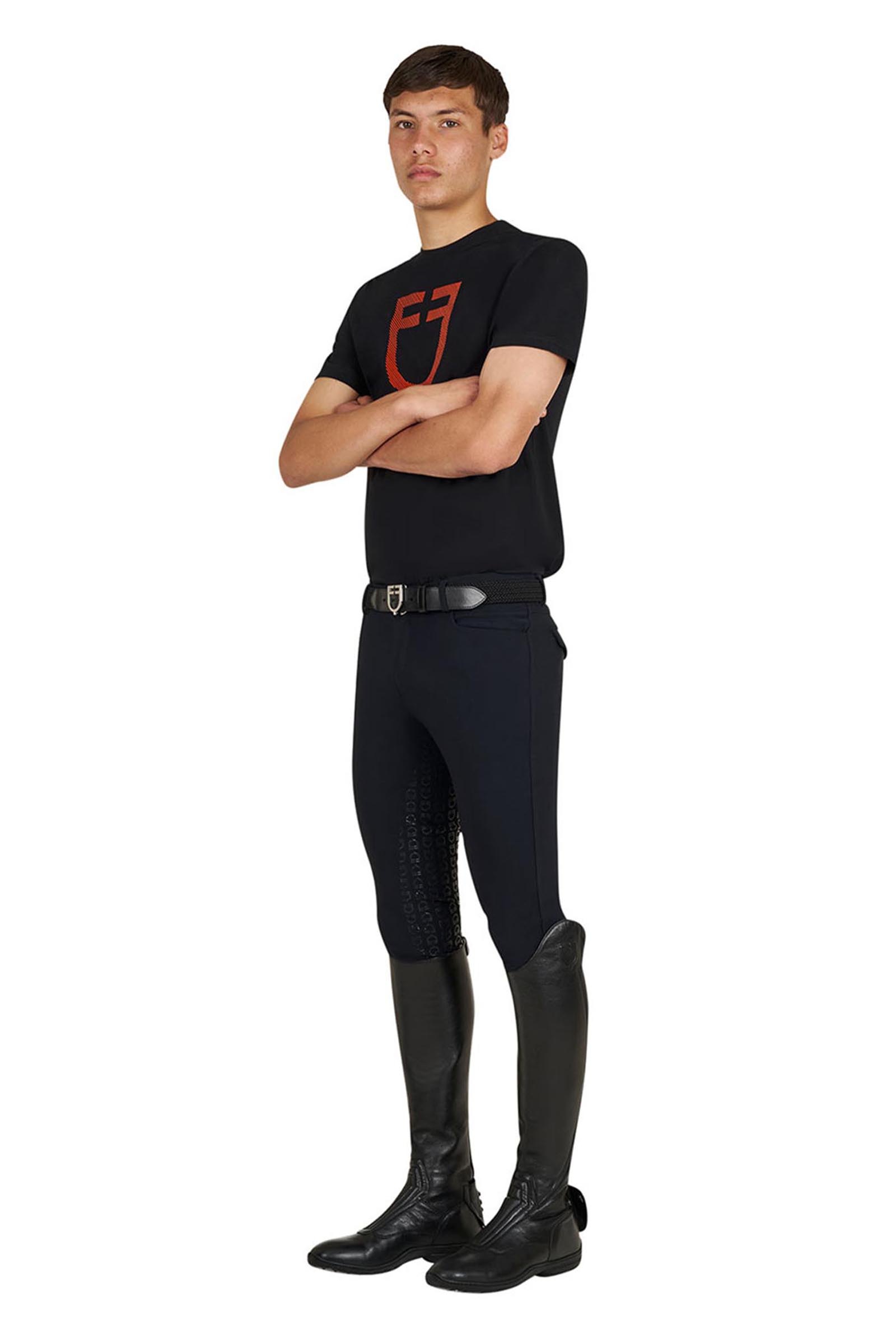 Equestro SS2026 T-shirt basic homme avec logo brillant  