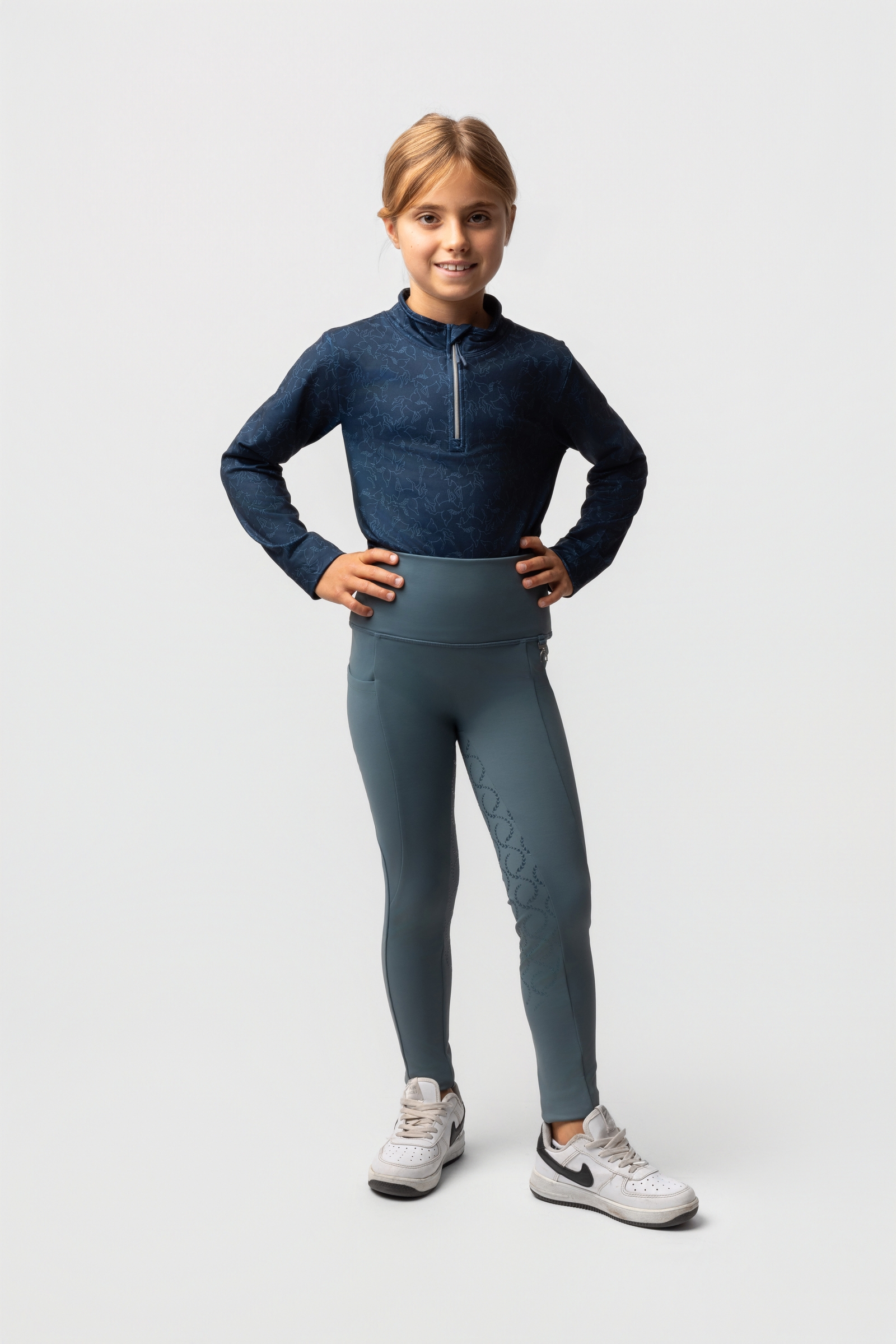 Horze Gillian Leggings d'équitation thermiques avec grip intégral pour enfants