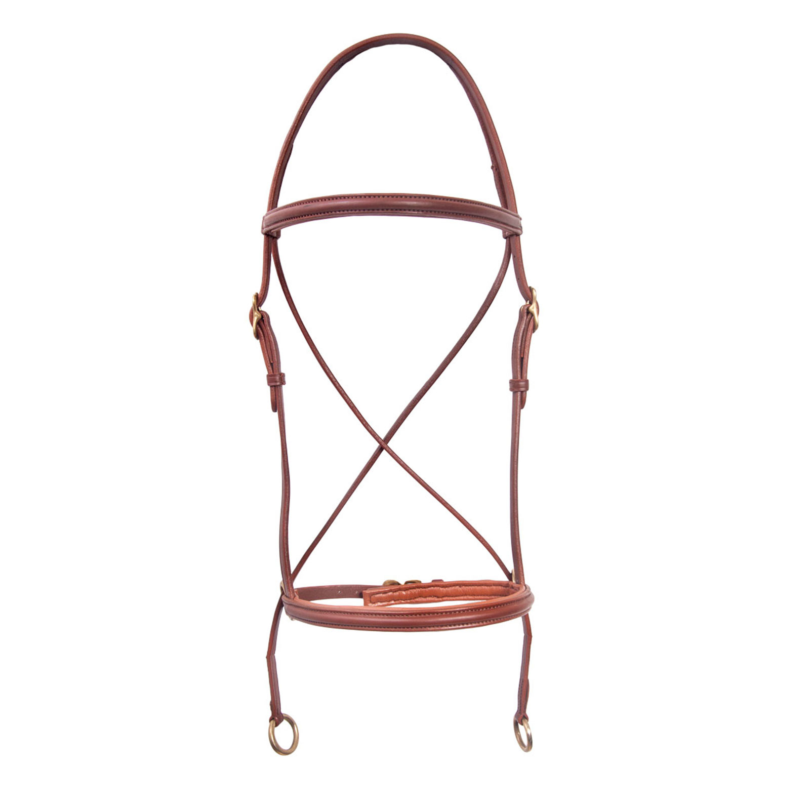 Filet sans mors Karlslund, marron/laiton