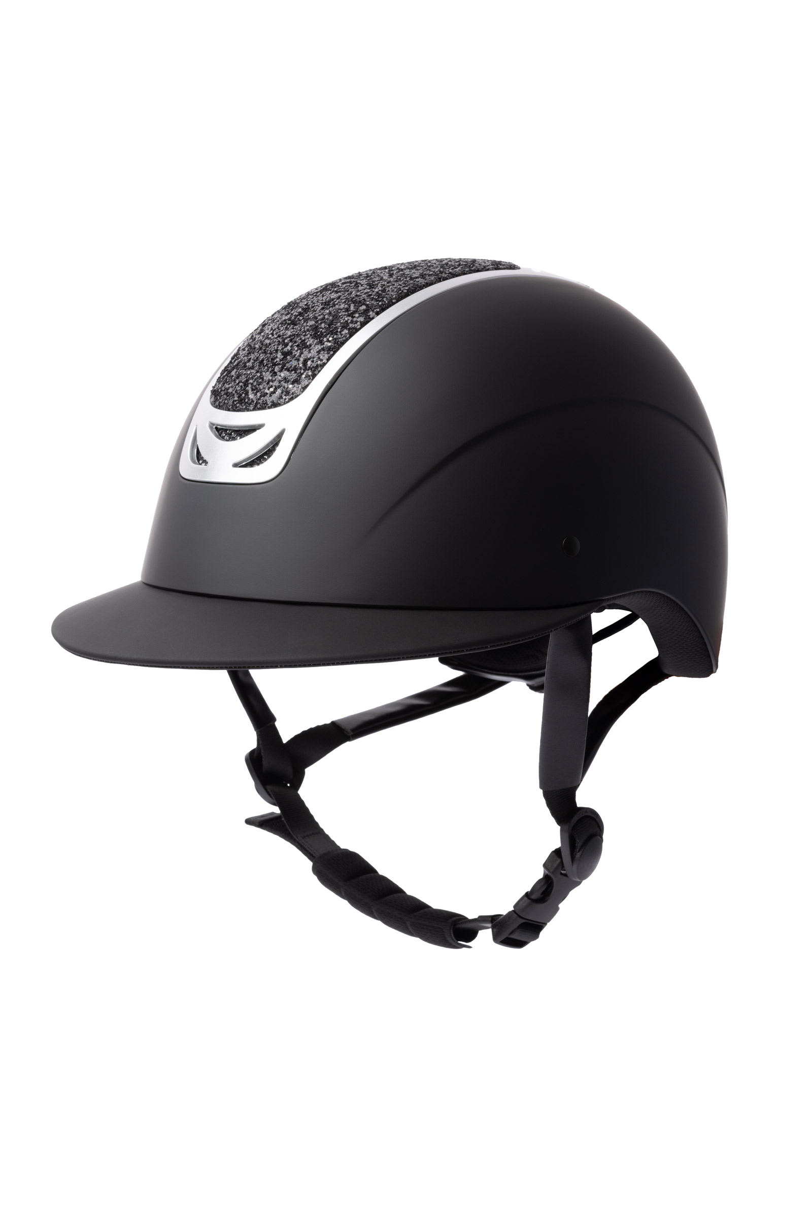 Black/ Black Horze Arix II Casque d'&eacute;quitation avec ornement en cristal