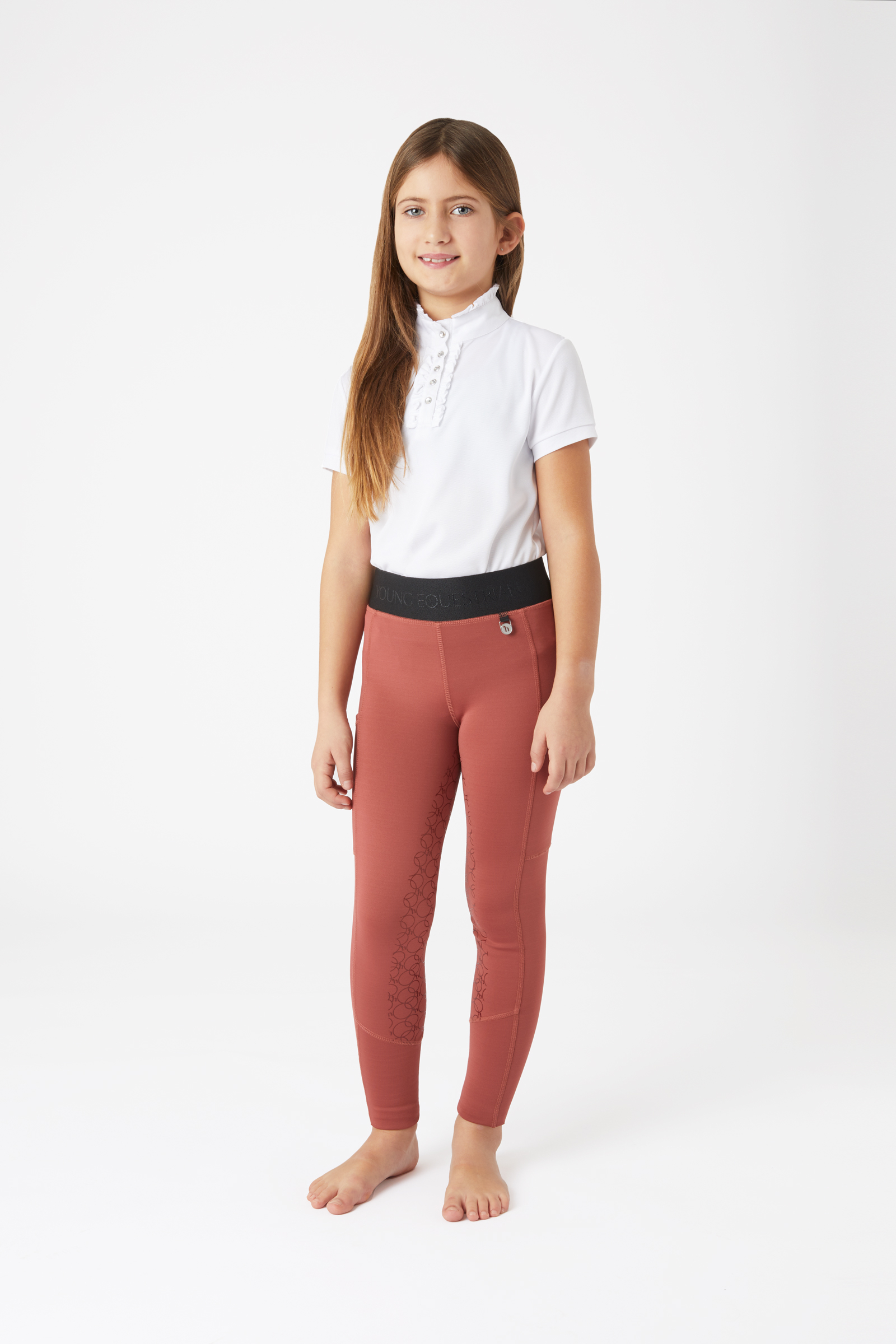 Leggings d'&eacute;quitation silicone Horze Leighton Teens Ado fond int&eacute;gral avec doublure chaude