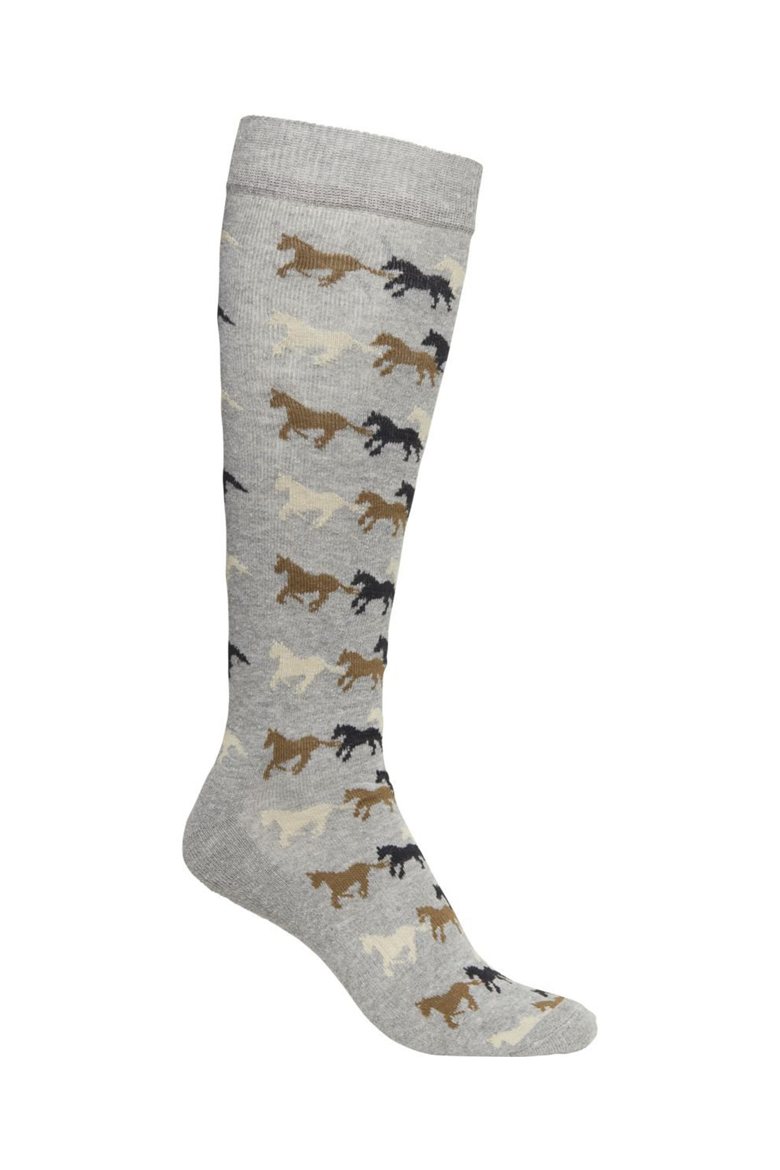 Pebble Grey Mountain Horse Running Horse Chaussettes d'&Eacute;quitation Enfant