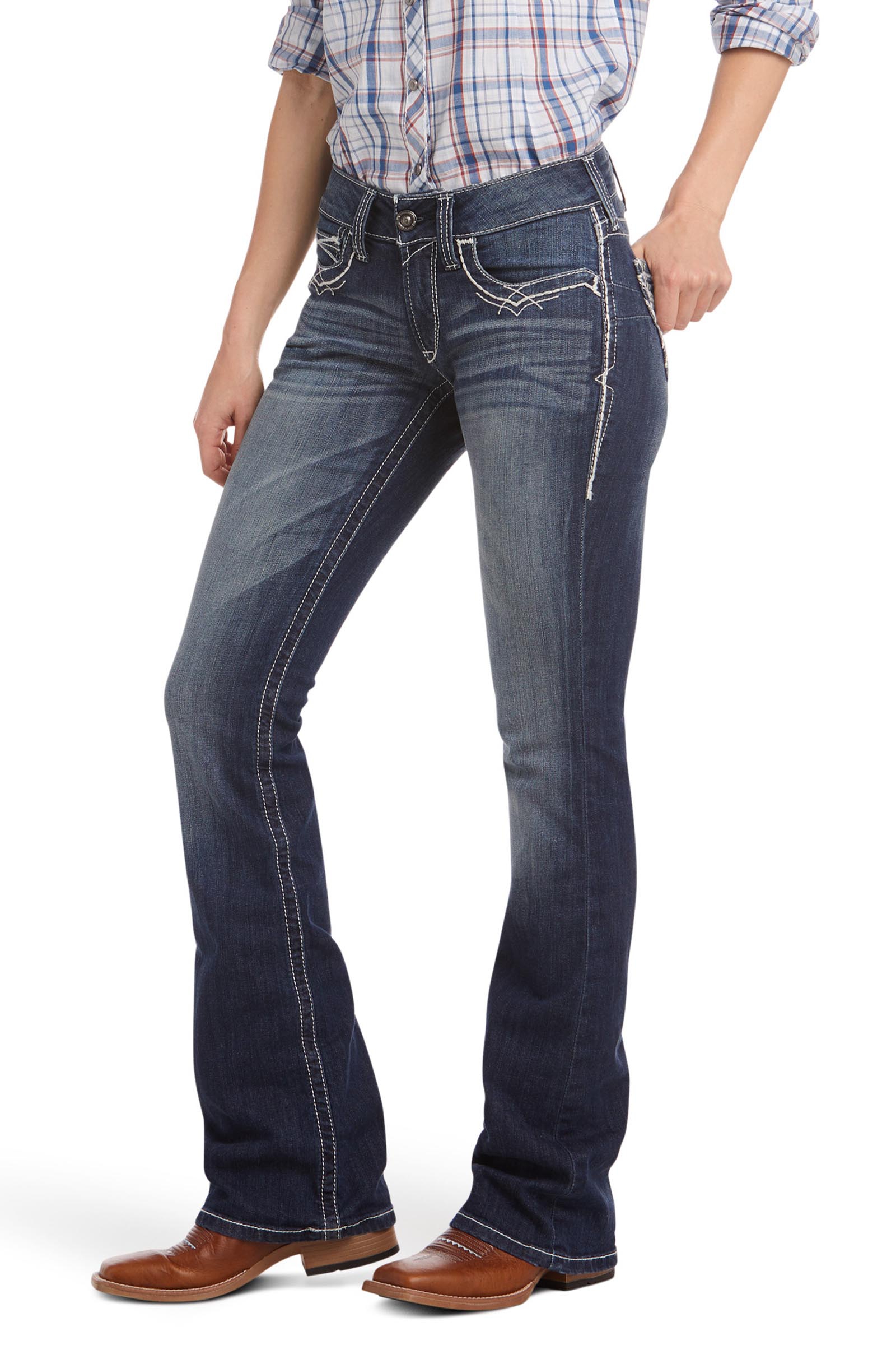 Ariat R.E.A.L. Mid Rise Stretch Entwined Jean bootcut stretch femme taille mi-haute