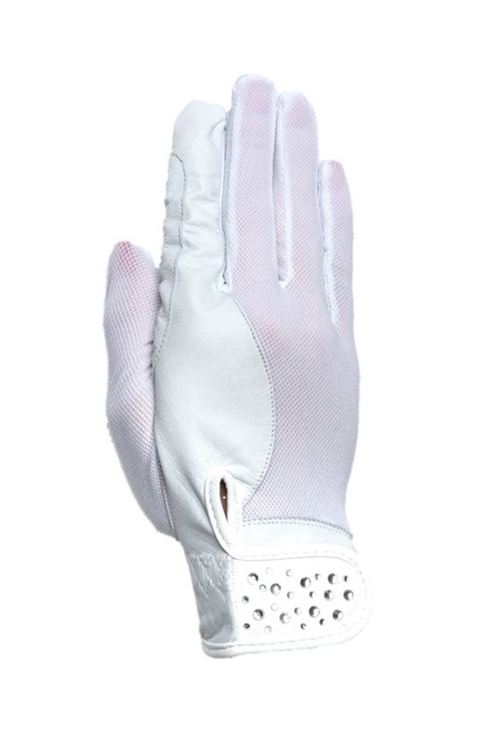 White/Silver RSL Tokio Riding Gloves with Goat Leather