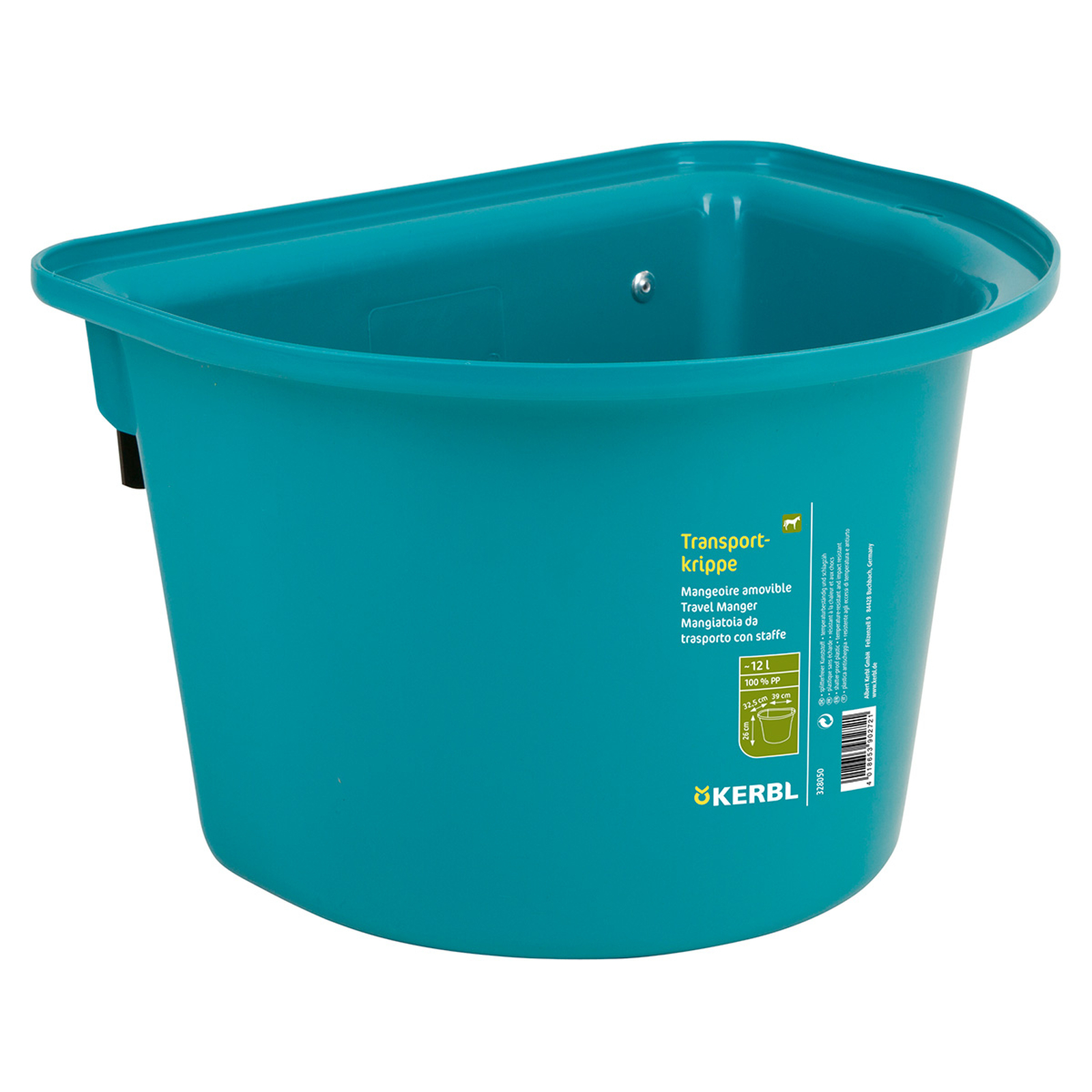Mangeoire amovible Kerbl 12L, plastique w / caution de crochet dans