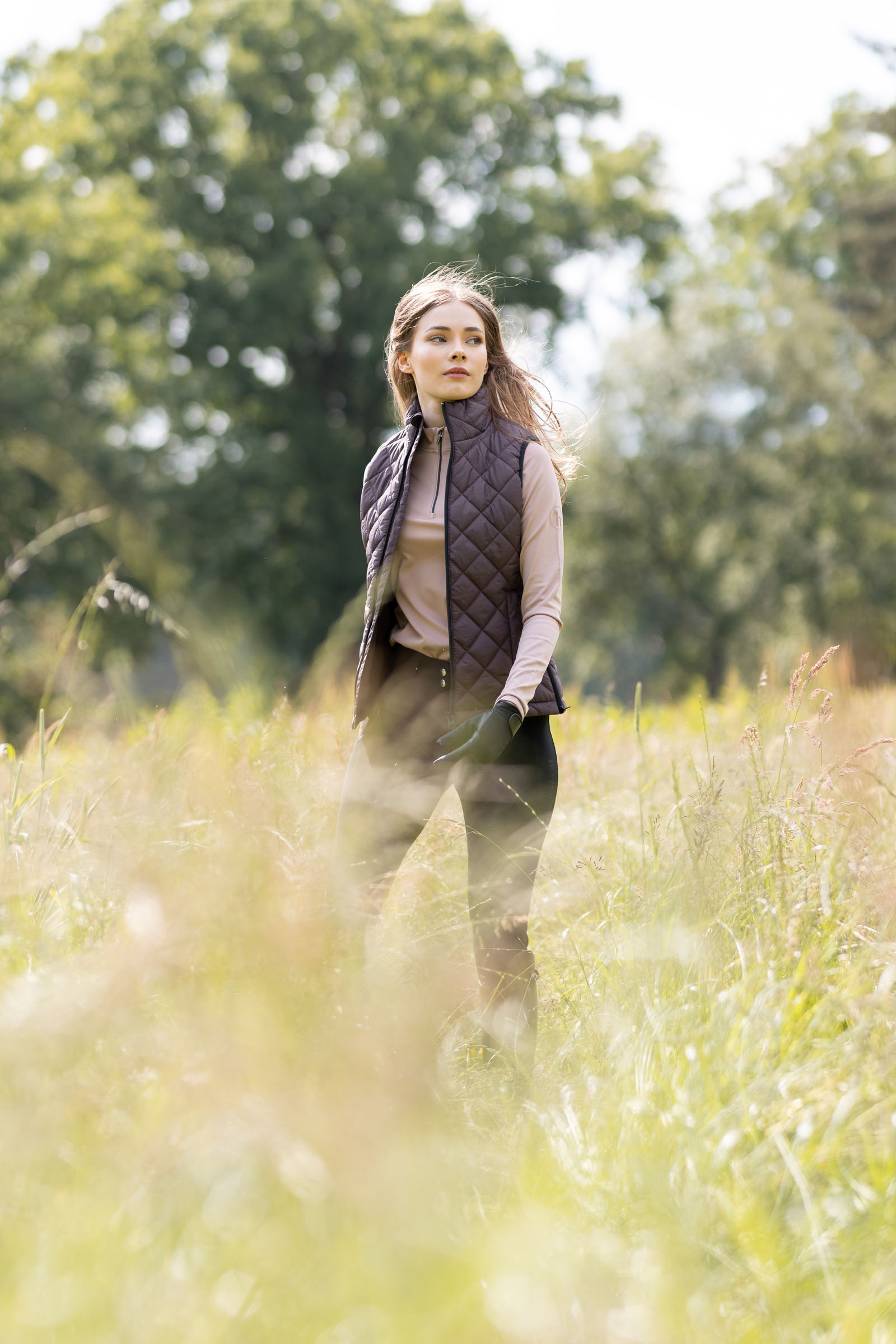 Doudoune gilet d'équitation sans manches pour femme Horze Jeune Cavalier NAIA