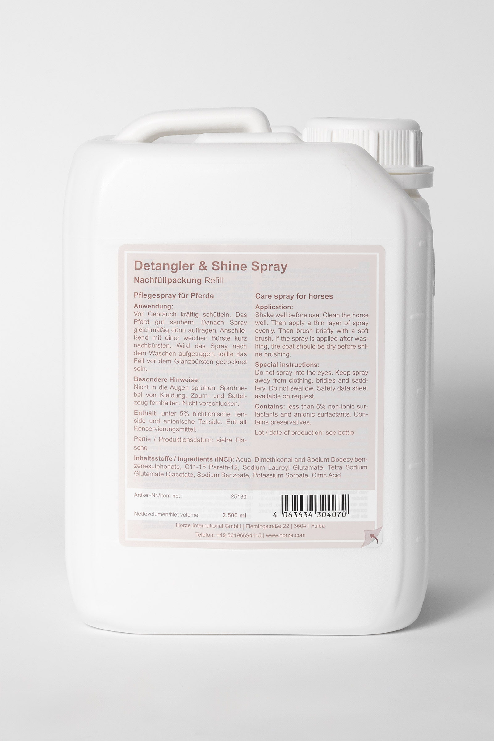 Recharge vaporisateur d&eacute;m&ecirc;lant et brillance Horze, 2,5 l