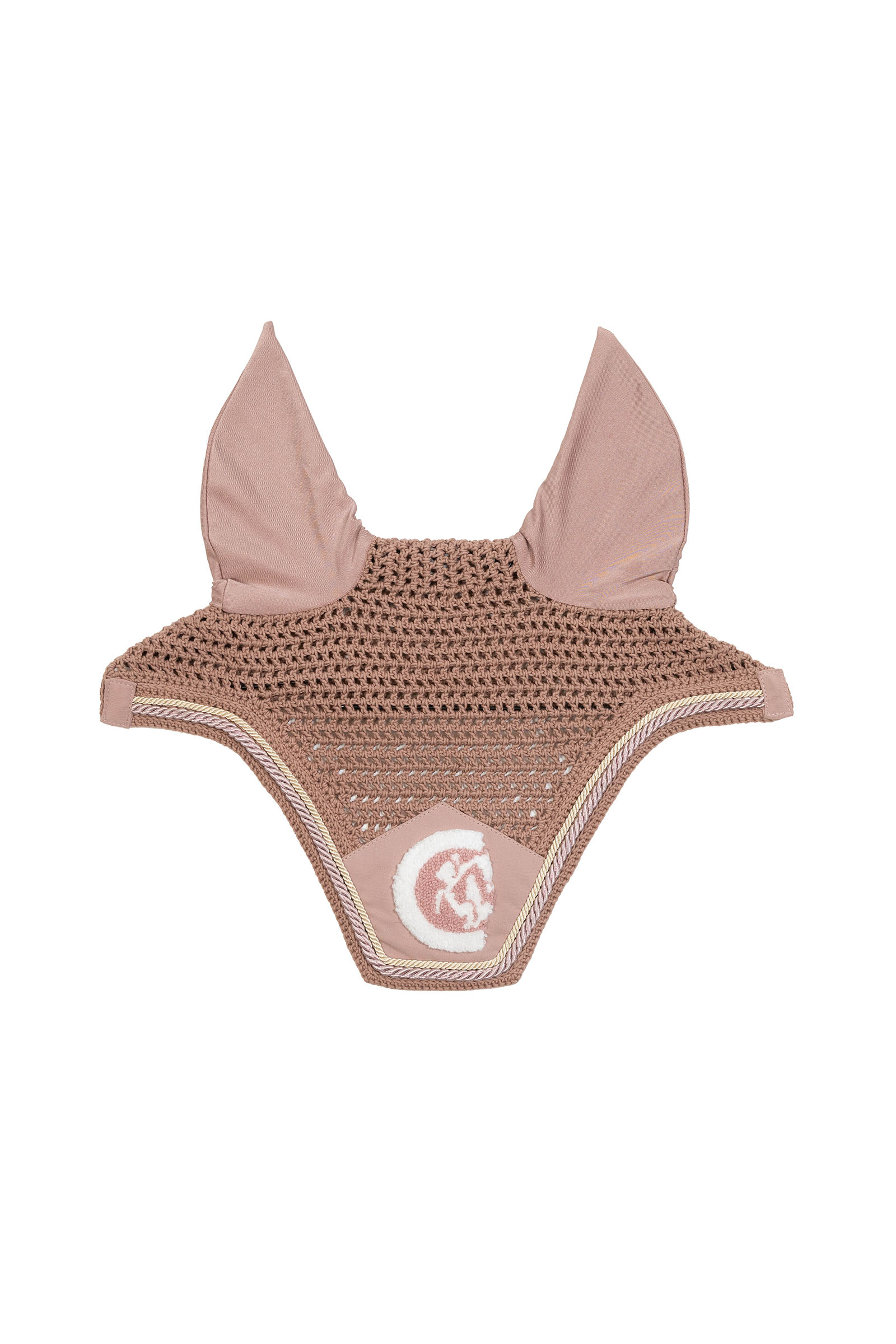 old rose Kentucky Horsewear bonnet anti-mouches Wellington 3D Logo rope