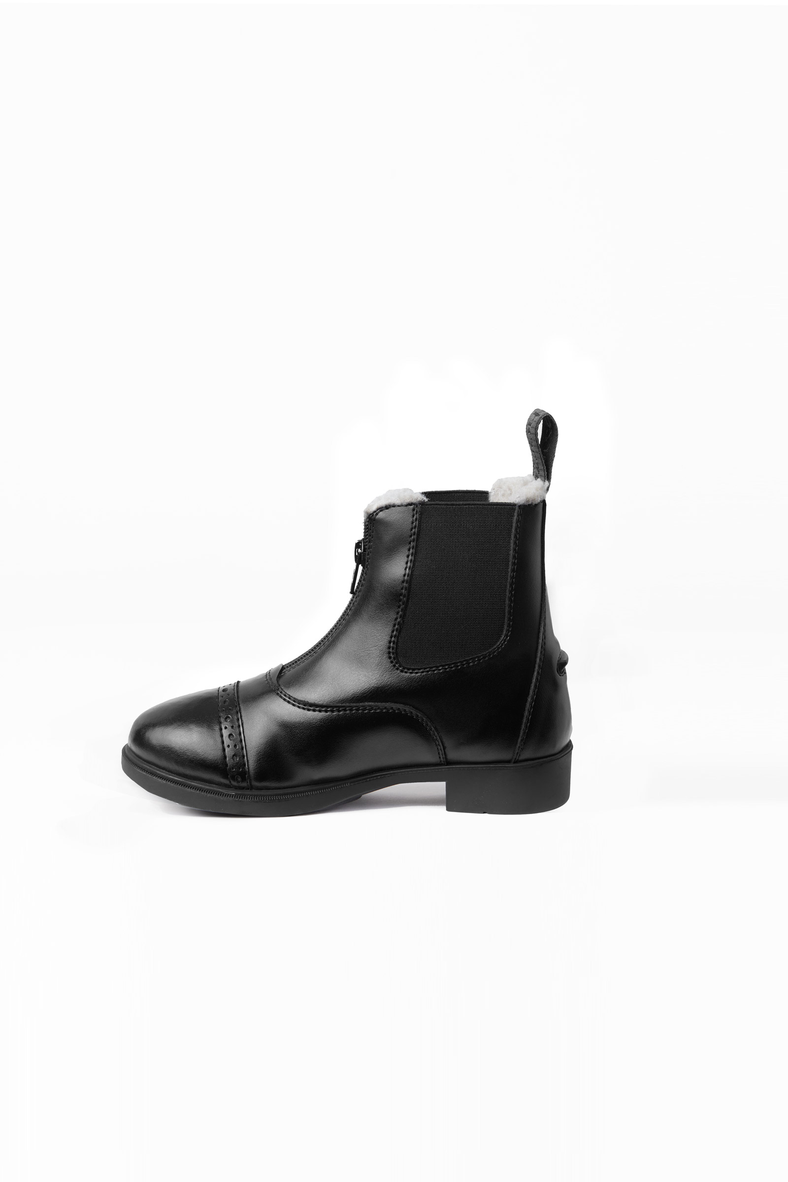 Bottines d'hiver jodhpur Horze Wexford à fermeture éclair sur le devant avec fausse fourrure, enfant