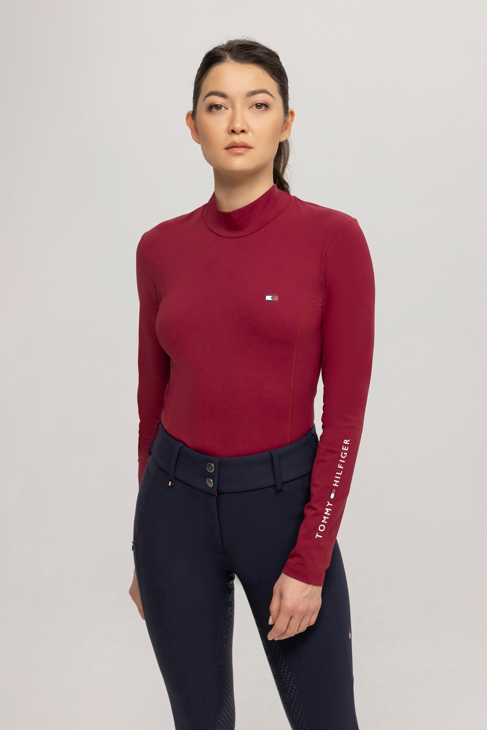 Tommy Hilfiger Equestrian chemise manches longues &agrave; col montant pour femme