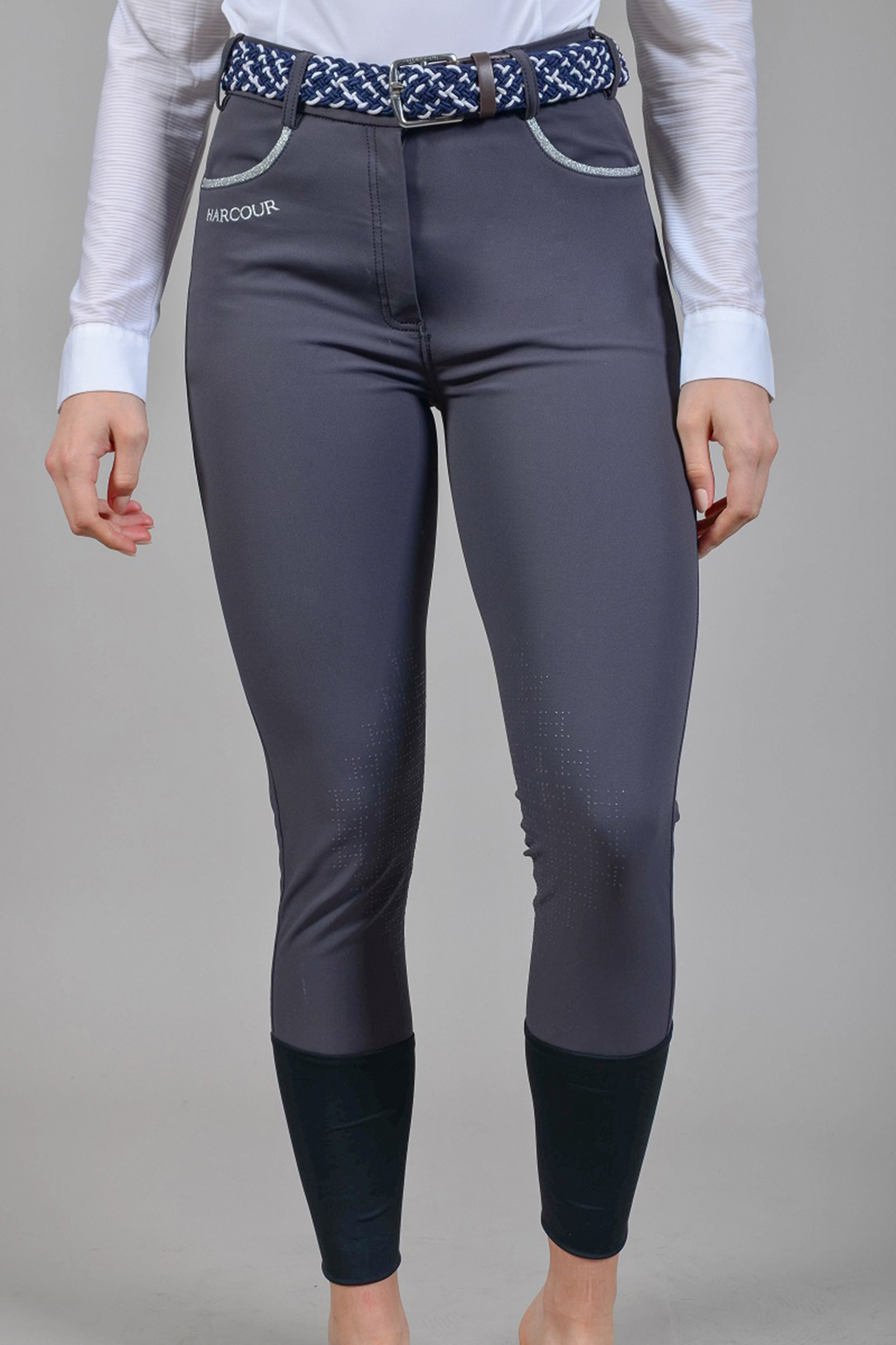 Dark Grey Pantalon d'équitation agrippant Harcour Jaltika pour femme
