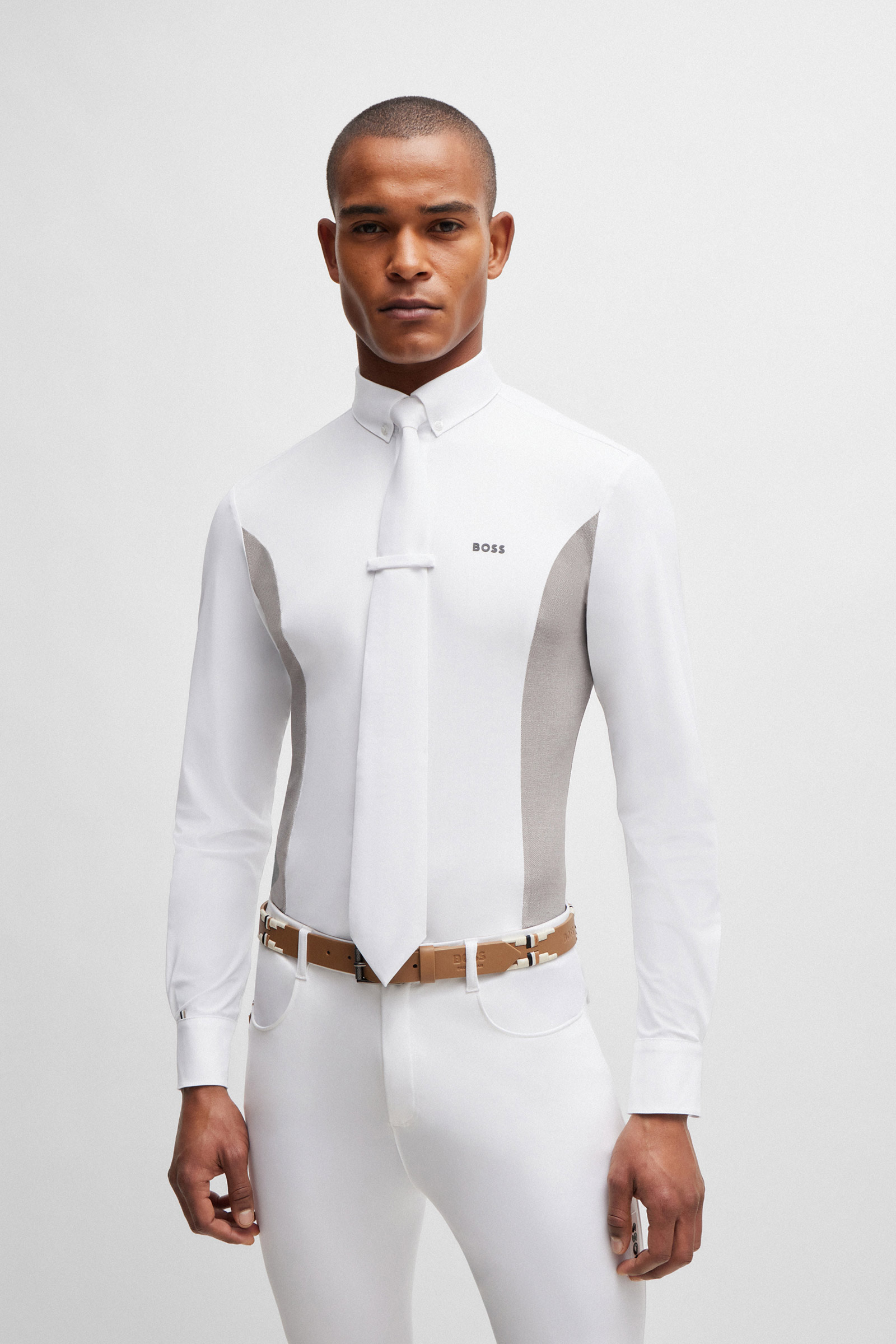 Chemise de concours Boss Norman avec panneau latéral