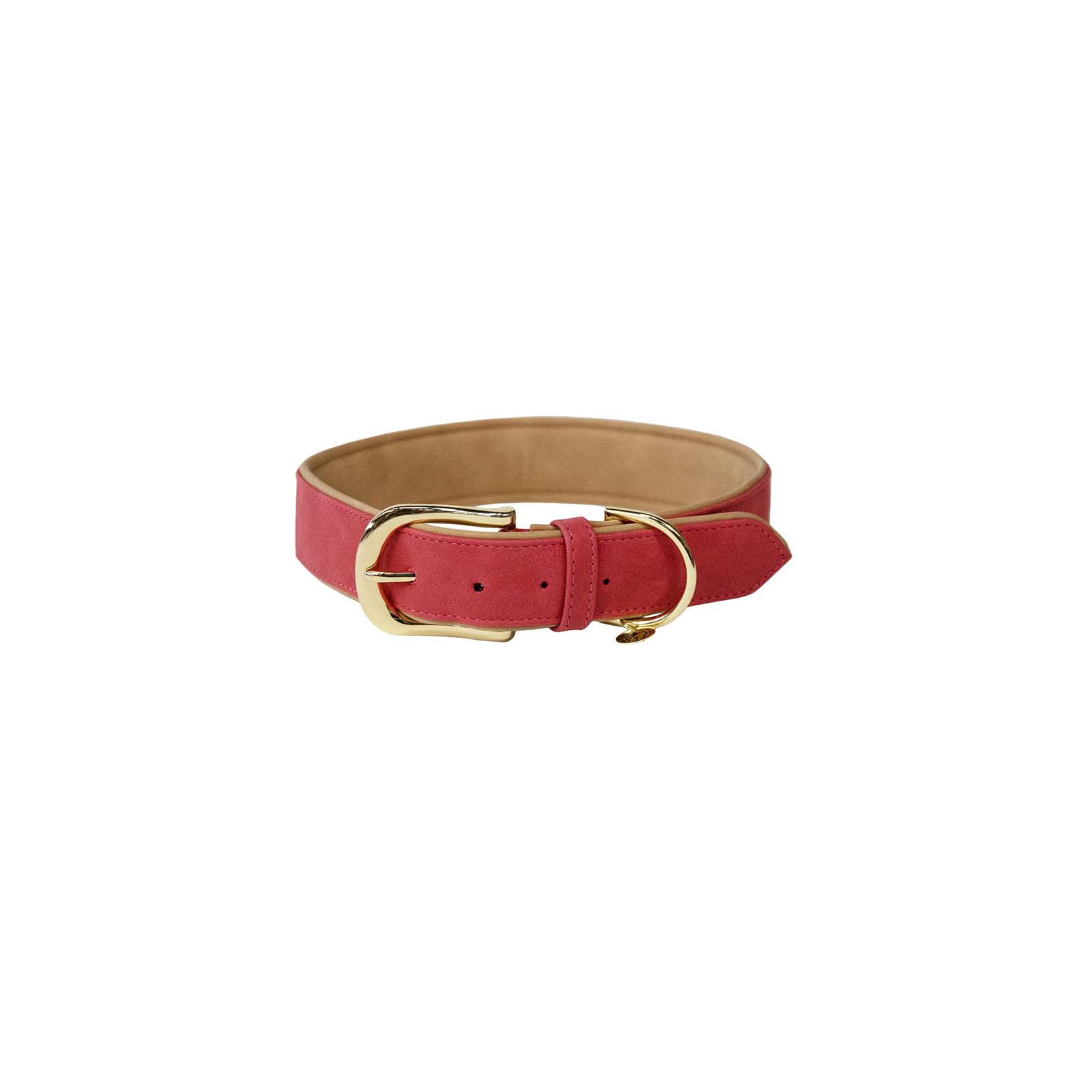 Red/Beige Kentucky Dogwear Collier pour chien en cuir vegan souple