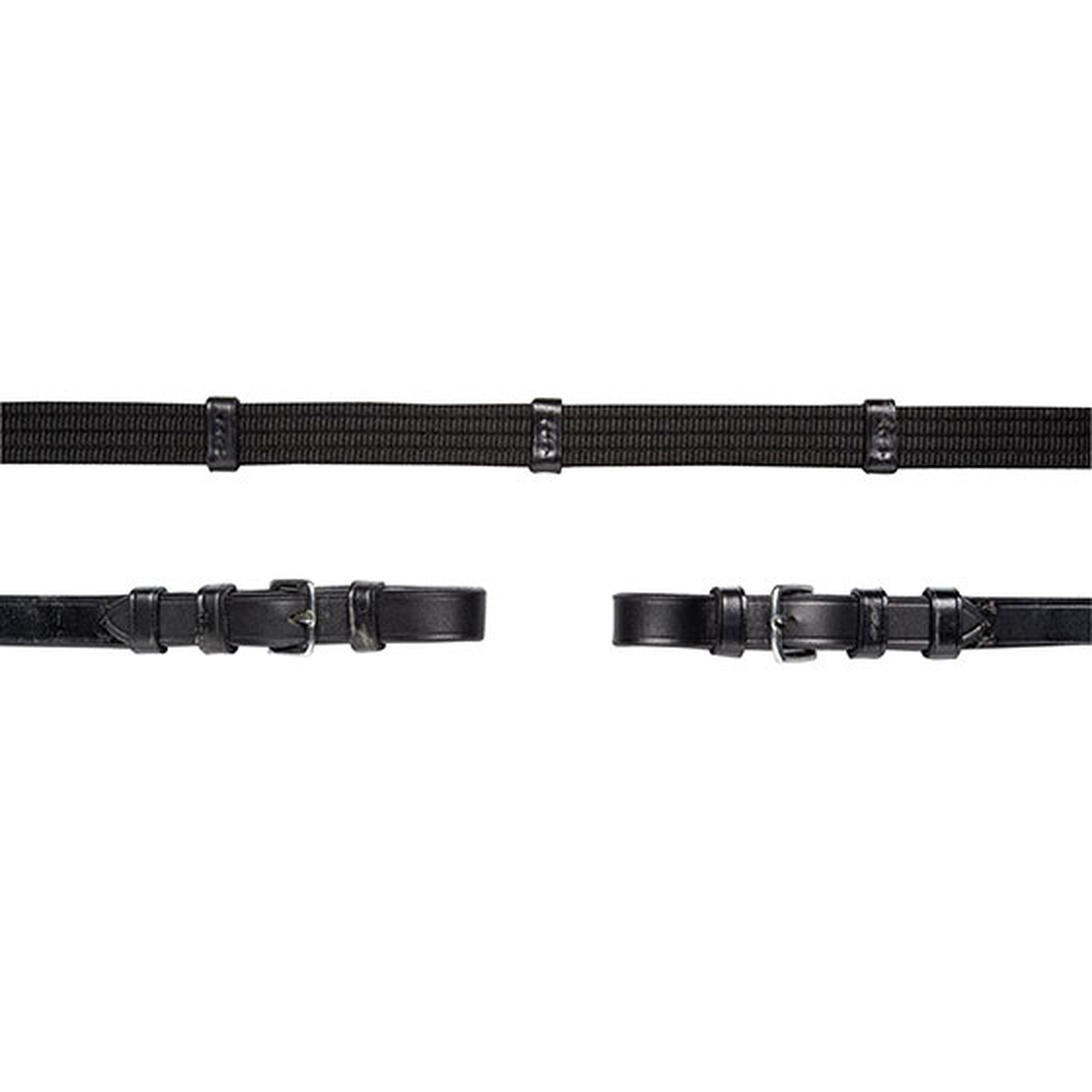 Rênes sangle Schockermöhle Sports avec boucles, 5 arrêtoirs et arrêtoir de martingale