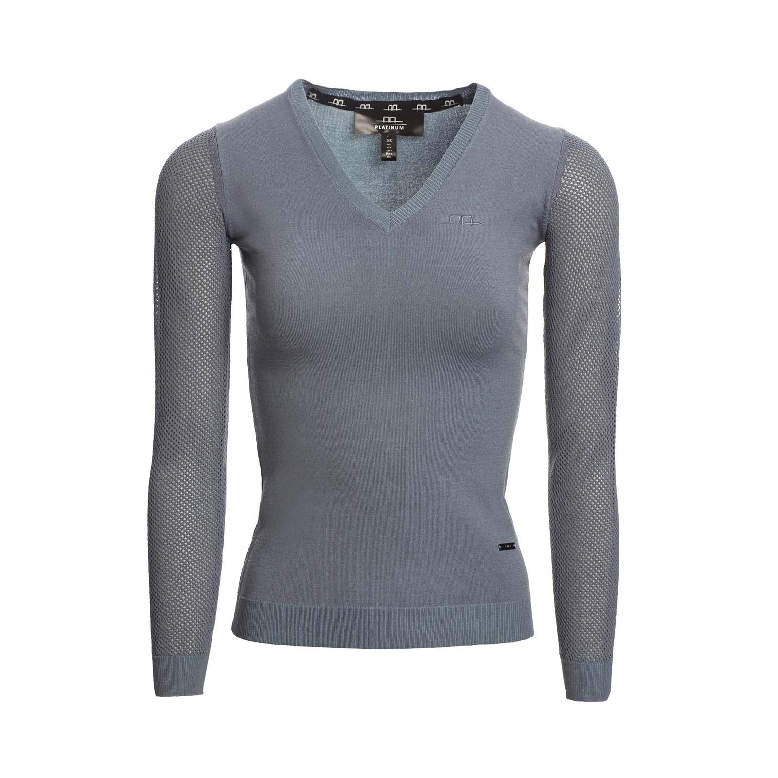 Light Blue Pull AA pour femme avec manches perforées