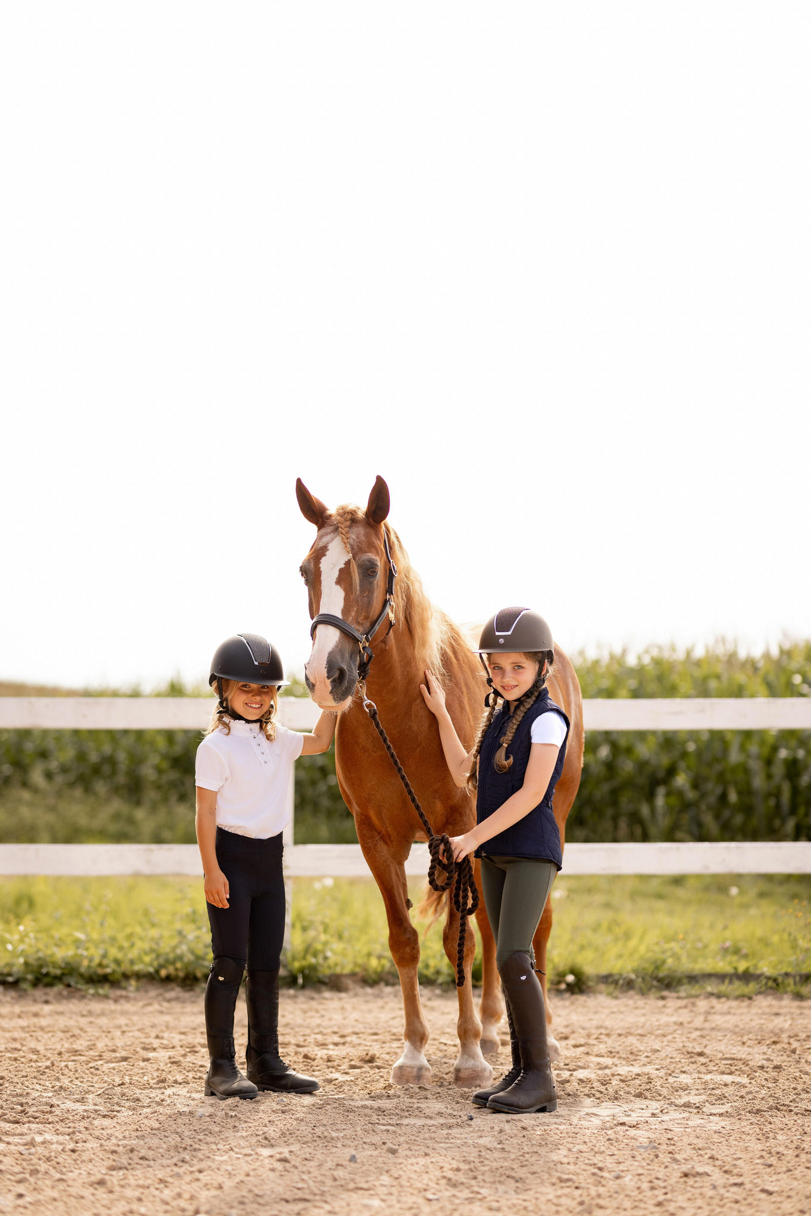 Polo de concours manches courtes &agrave; volants Horze Christel, enfant