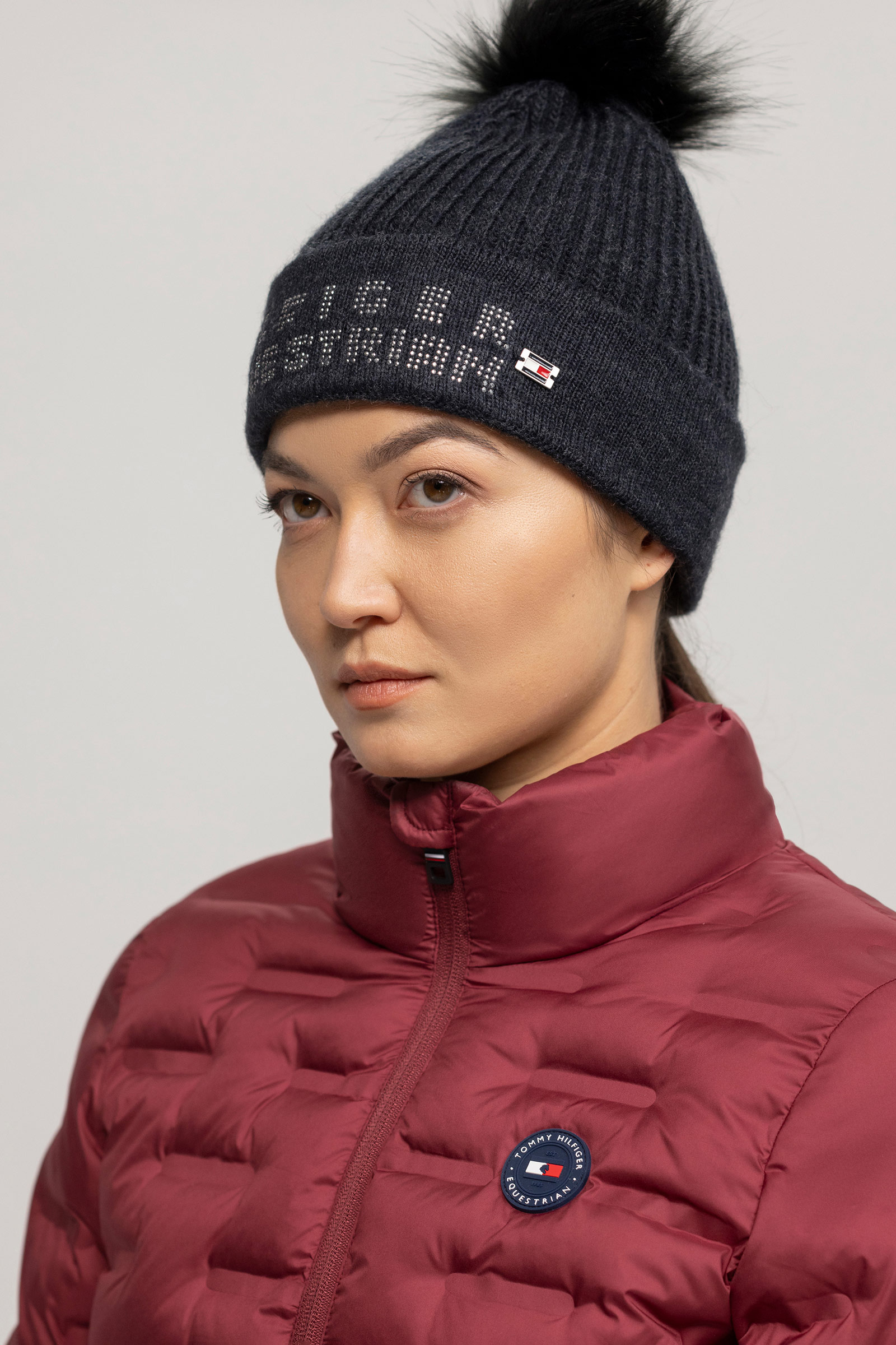 Tommy Hilfiger Equestrian Ottawa bonnet pour femme avec pompon