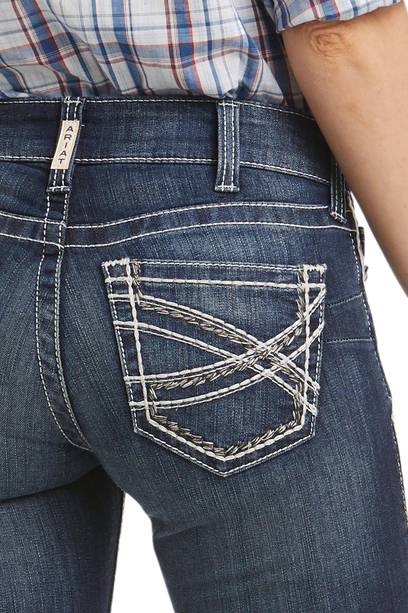 Ariat R.E.A.L. Mid Rise Stretch Entwined Jean bootcut stretch femme taille mi-haute