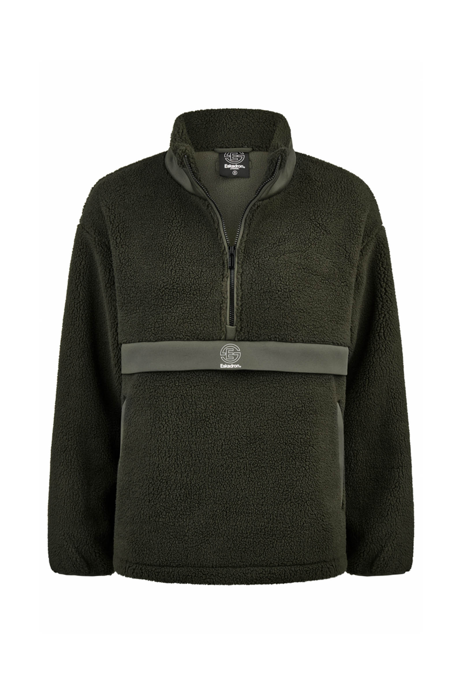 Olive Eskadron Dynamics AW25 sweat zipp&eacute; en teddy