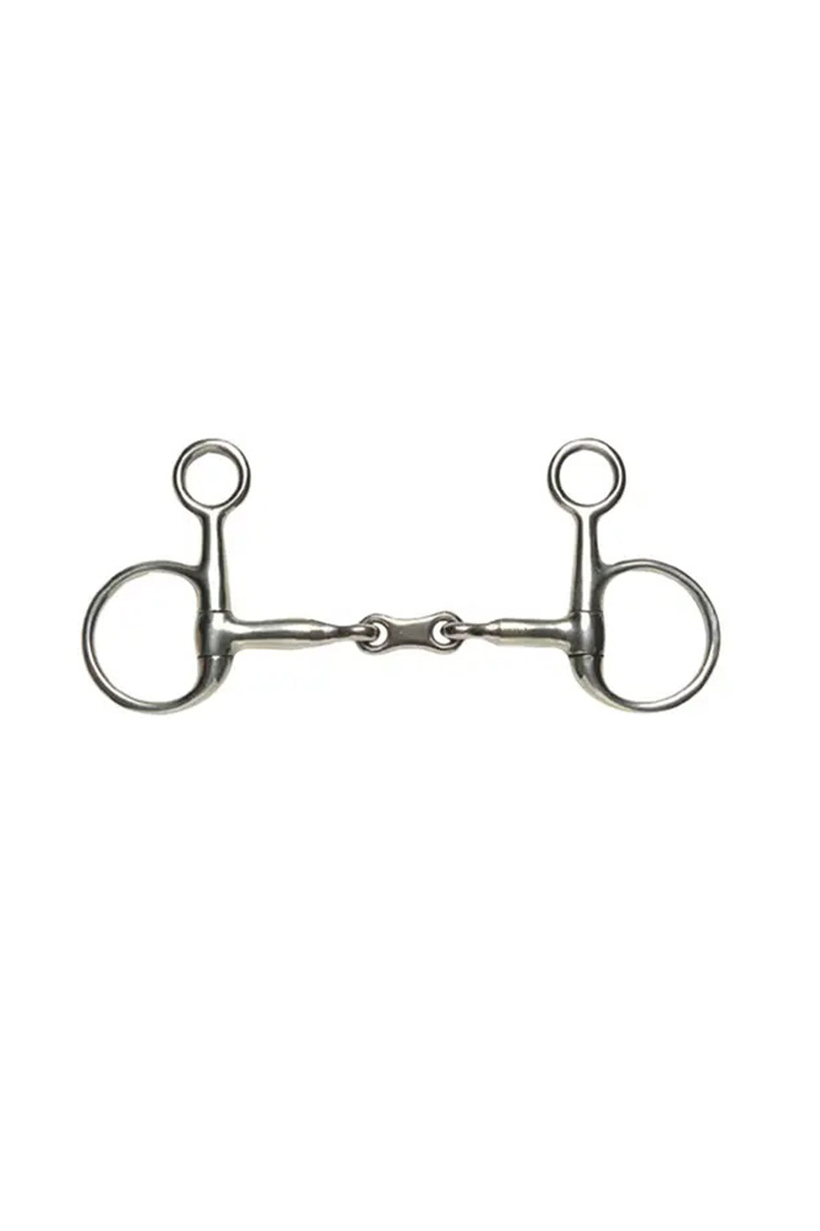 Mors de filet Korsteel Baucher, acier inoxydable, double brisure, joint plat