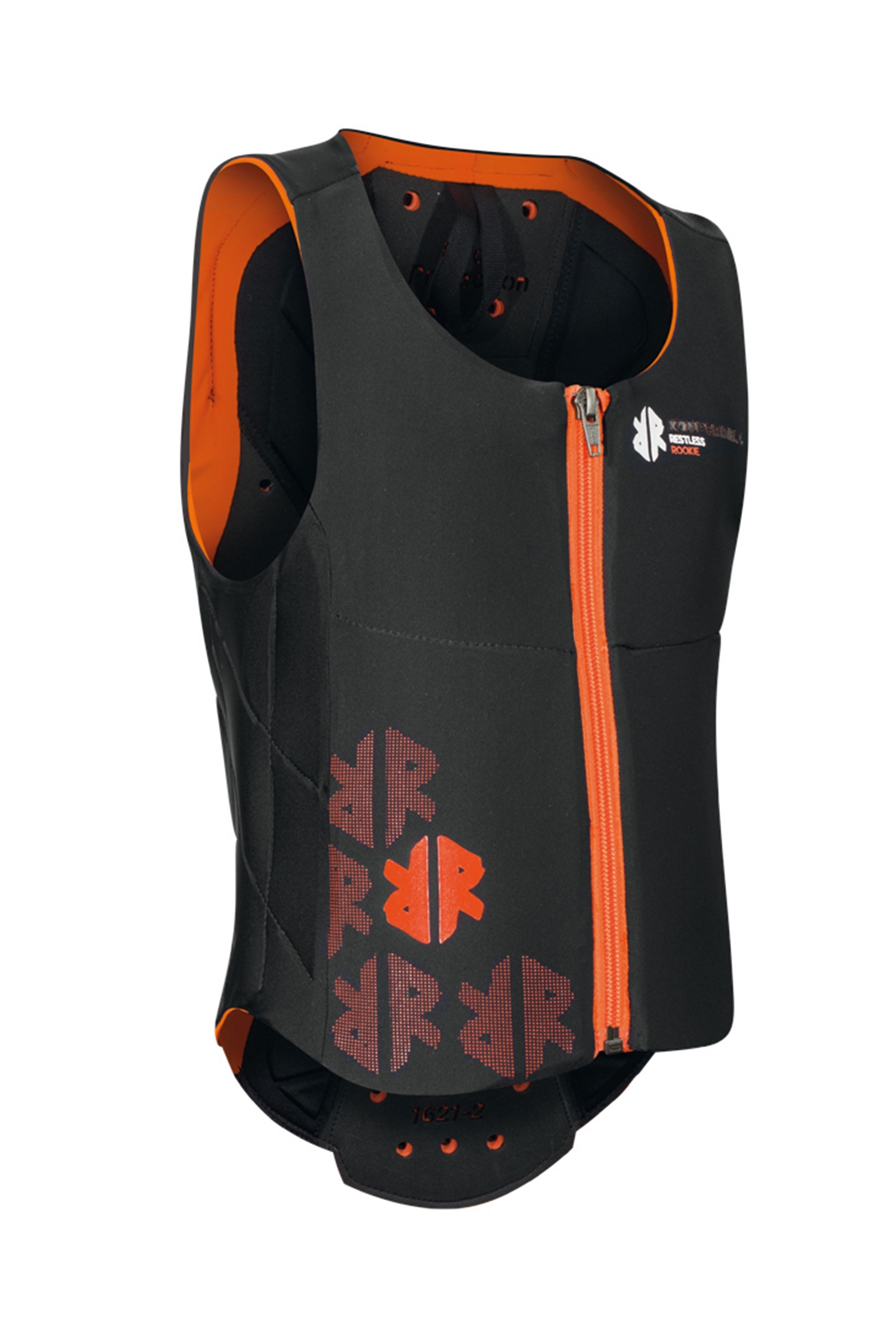 Black/Orange Komperdell gilet balistique pour enfants avec prot&egrave;ge-dos
