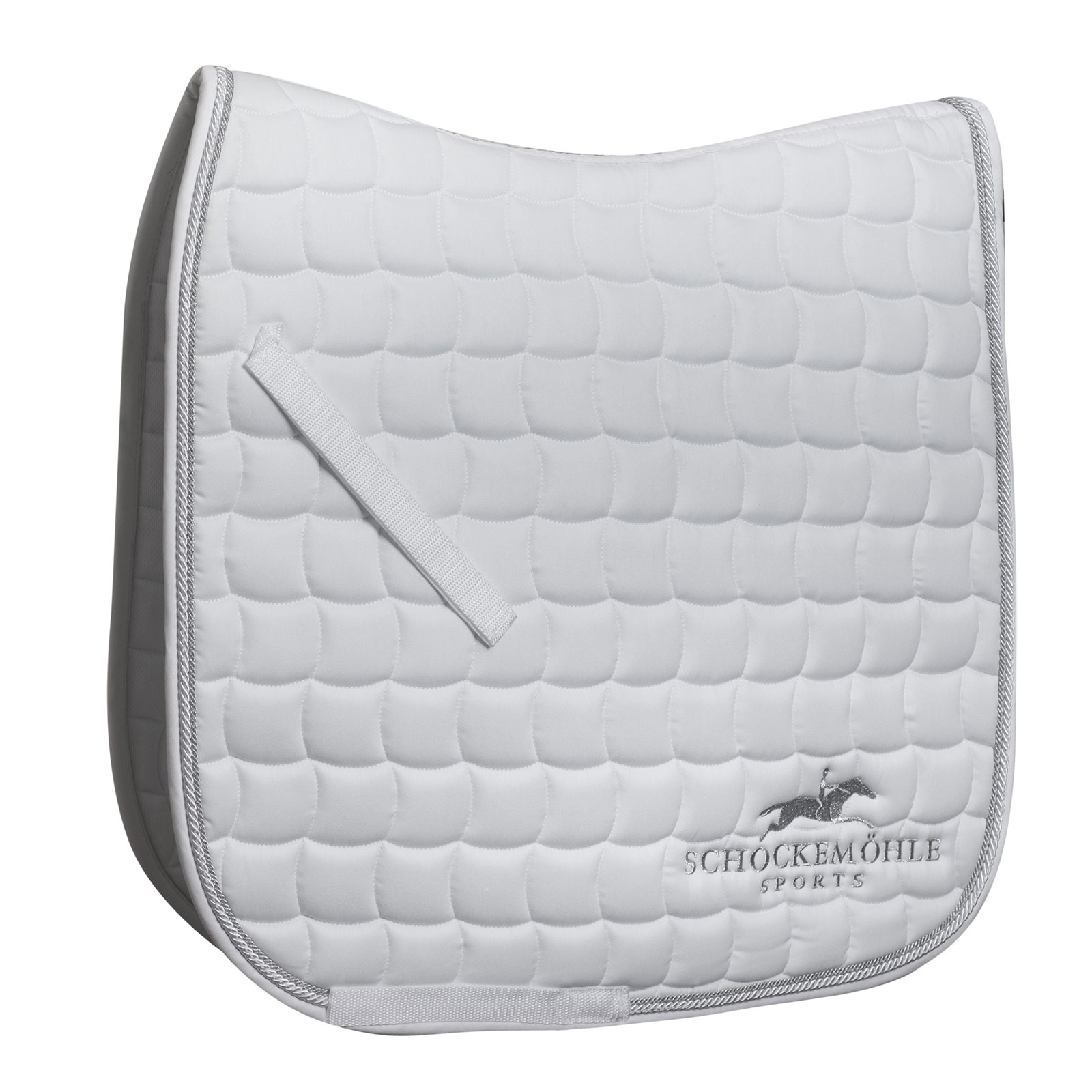 White/Silver Tapis de selle de dressage Schockemöhle Sports Dynamite DL, avec logo