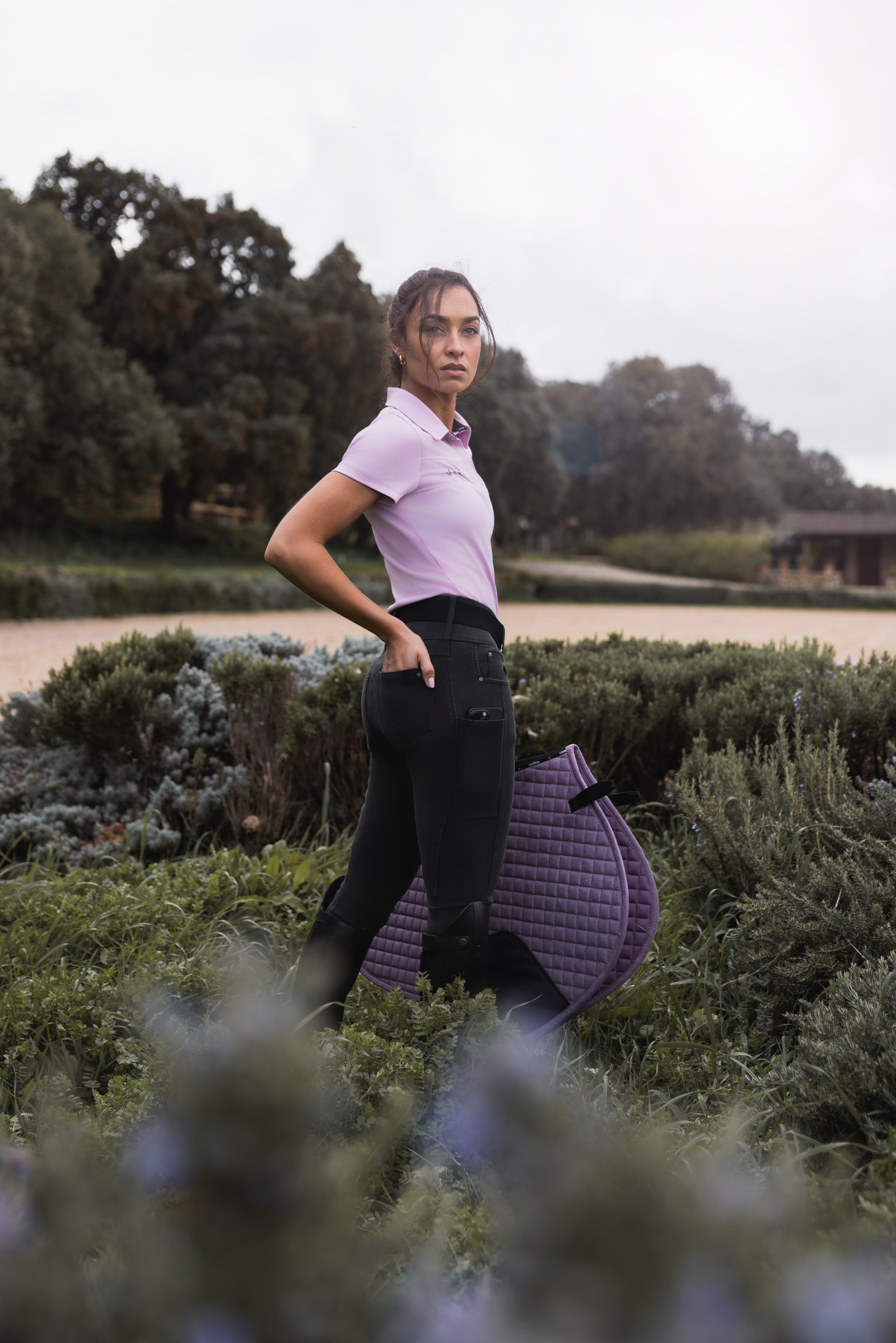 Horze Carolyn pantalon d&rsquo;&eacute;quitation denim femme full grip