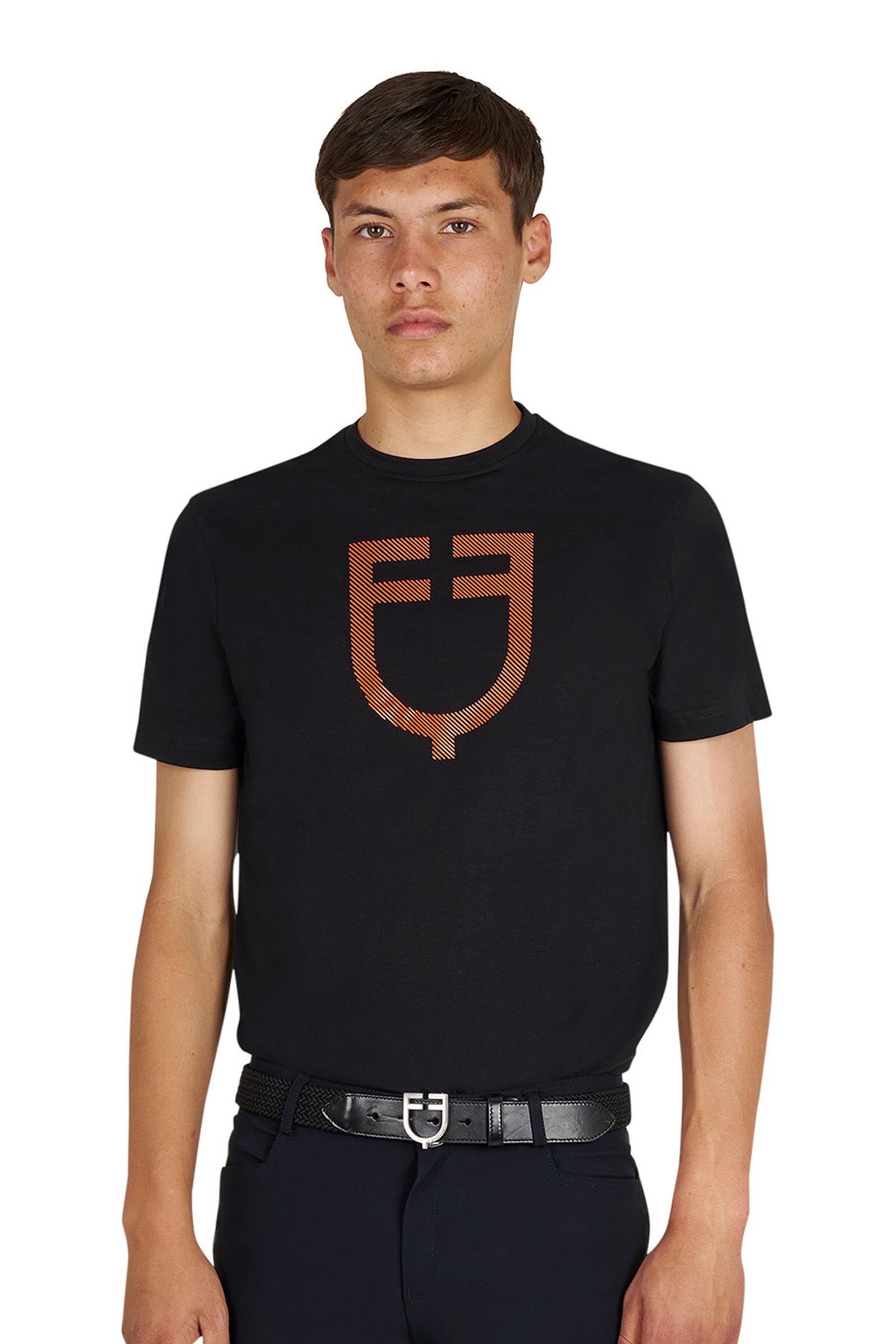 Equestro SS2026 T-shirt basic homme avec logo brillant  